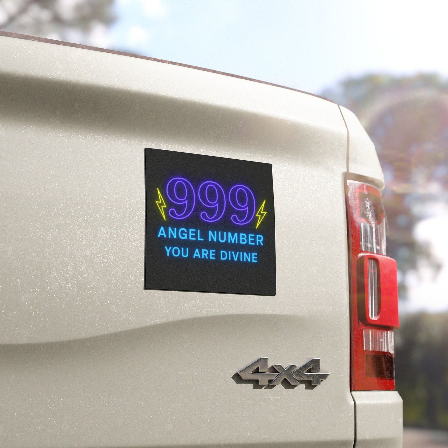Bella Badass- Divine 999 Car Magnet, Spiritual Vibes for Your Vehicle, Positive Energy Decor, Angel Number Reminder, Gifts for Dreamers