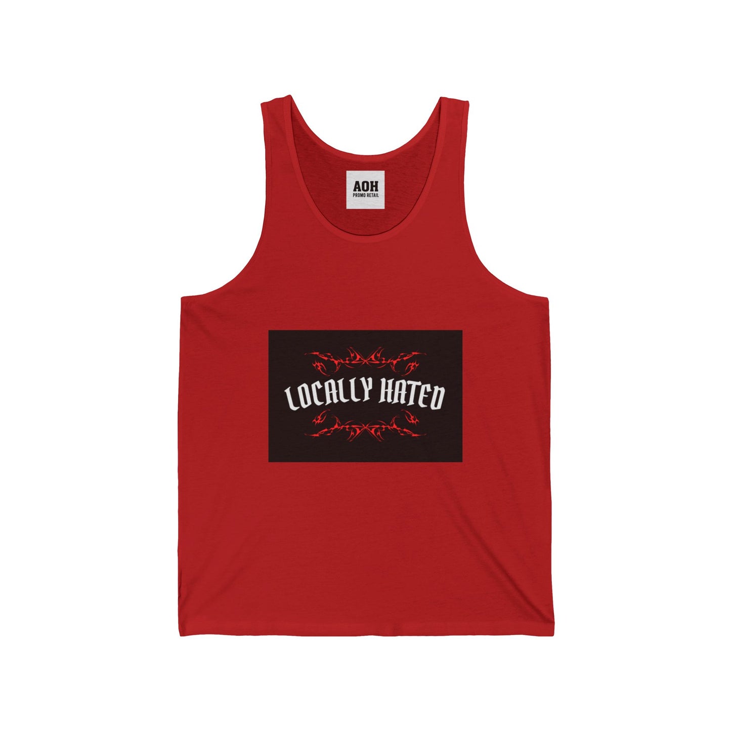 Locally Hated Unisex Jersey Tank | Comfortable Summer Top, Casual Wear, Gift for Friends, Festivals, Unique Graphic Tee