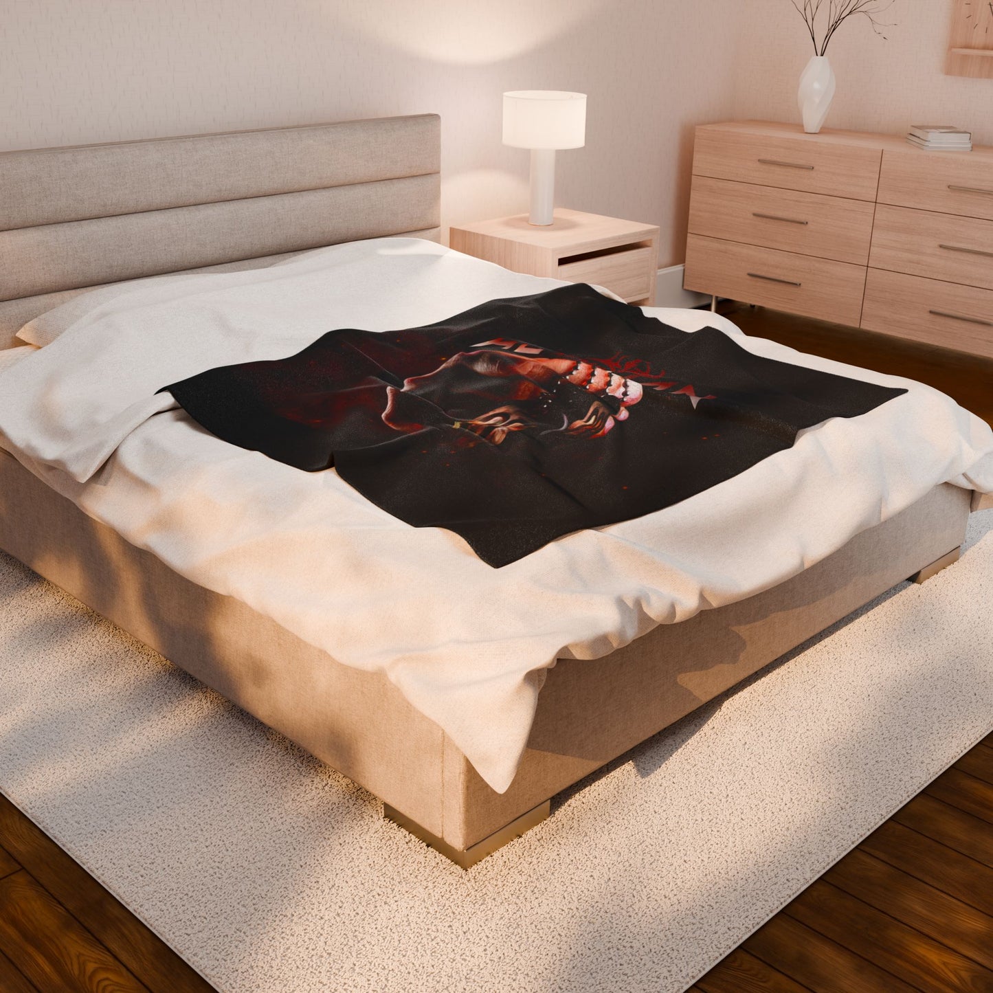 AOH (22 a day) Cozy Velveteen Plush Blanket for Comfort, Black, Soft Throw for Home Decor, Perfect Gift, Movie Nights, Holiday Celebrations, Cozy Up