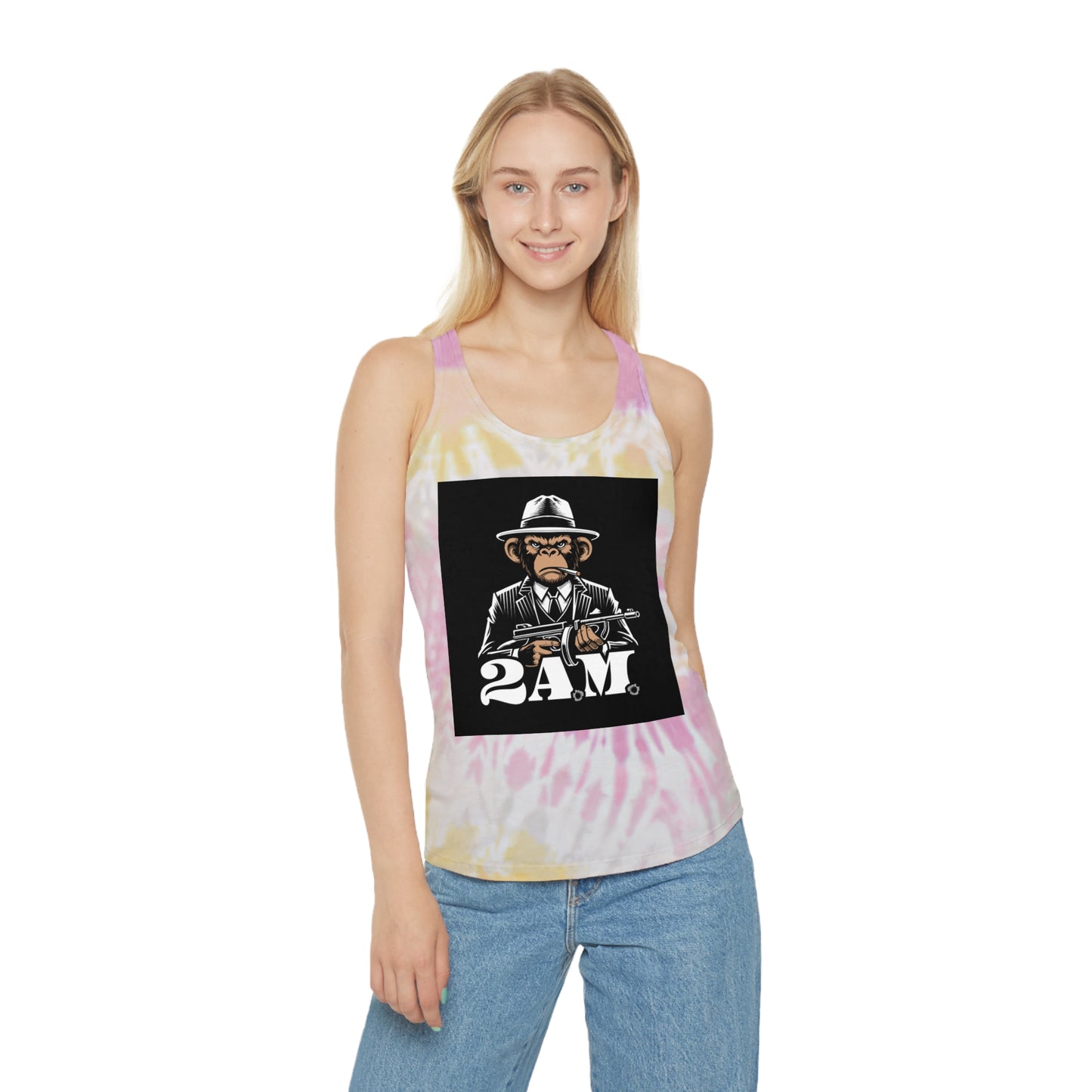 Chic Tie Dye Tank Top, 2AM Graphic Top, Summer Beachwear, Casual Wear, Festival Fashion, Trending Apparel