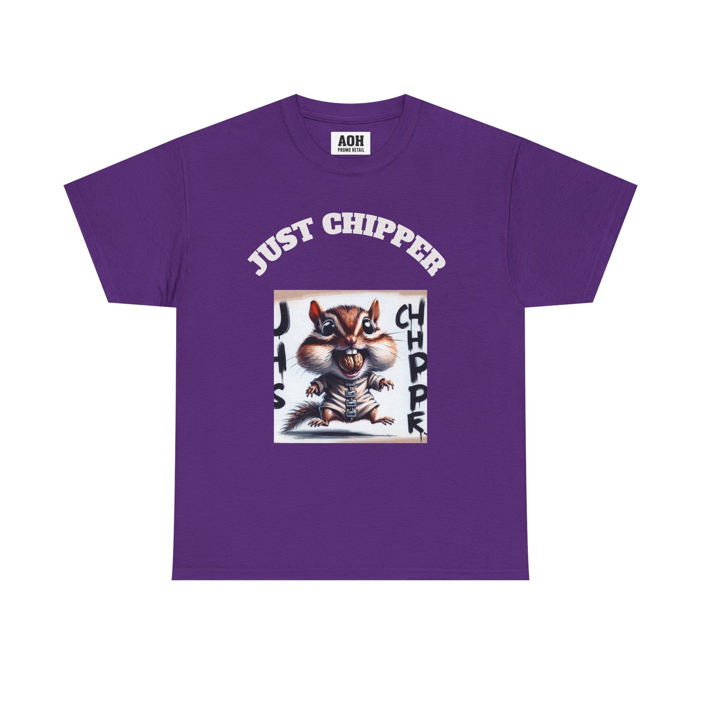 Straight Jacket Chipmunk 'Just Chipper' Funny Graphic Tee, Playful Unisex T-Shirt, Gift for Gamers, Humor Shirt, Casual Wear, Comedy Apparel