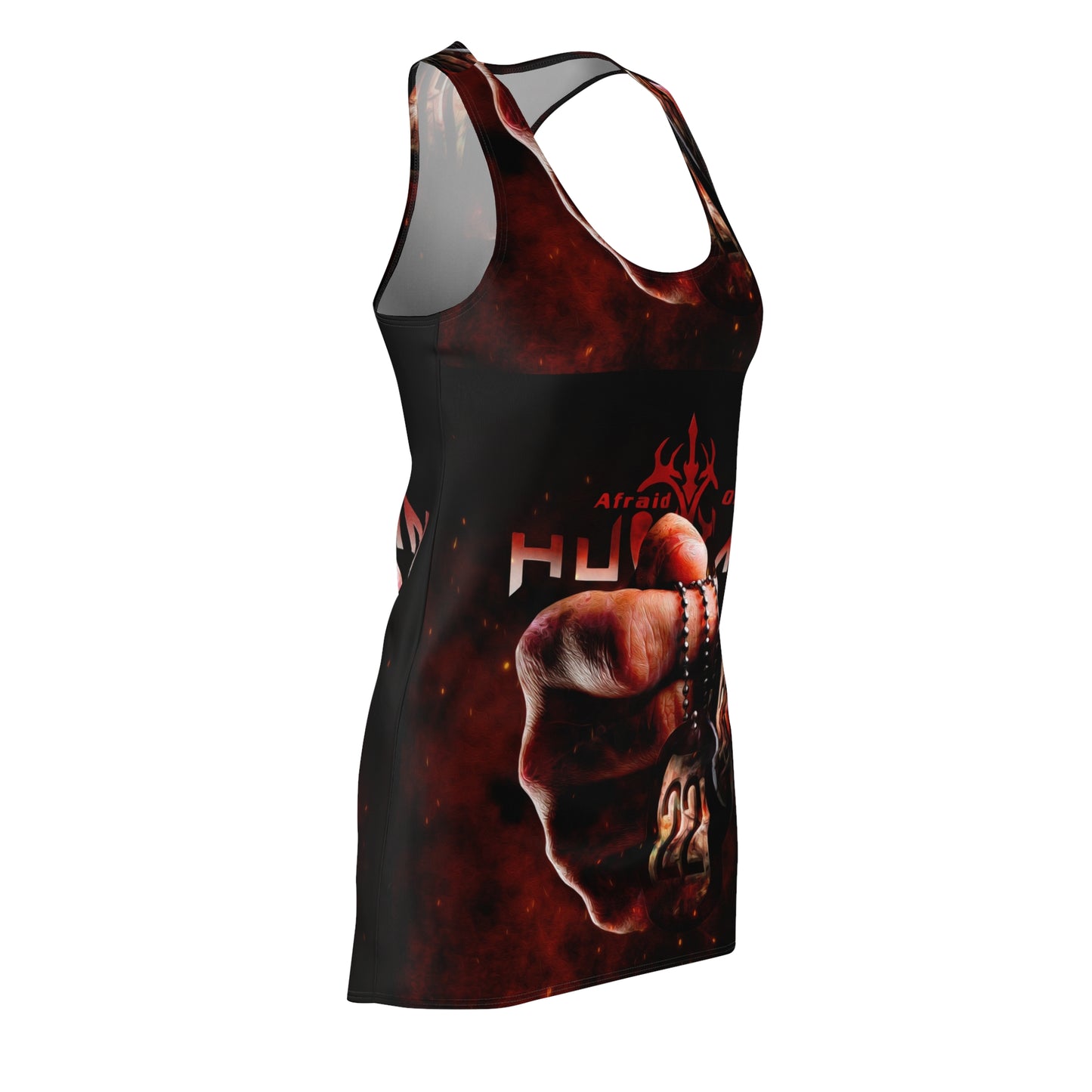 Afraid of Human Women's Cut & Sew Racerback Dress (AOP)