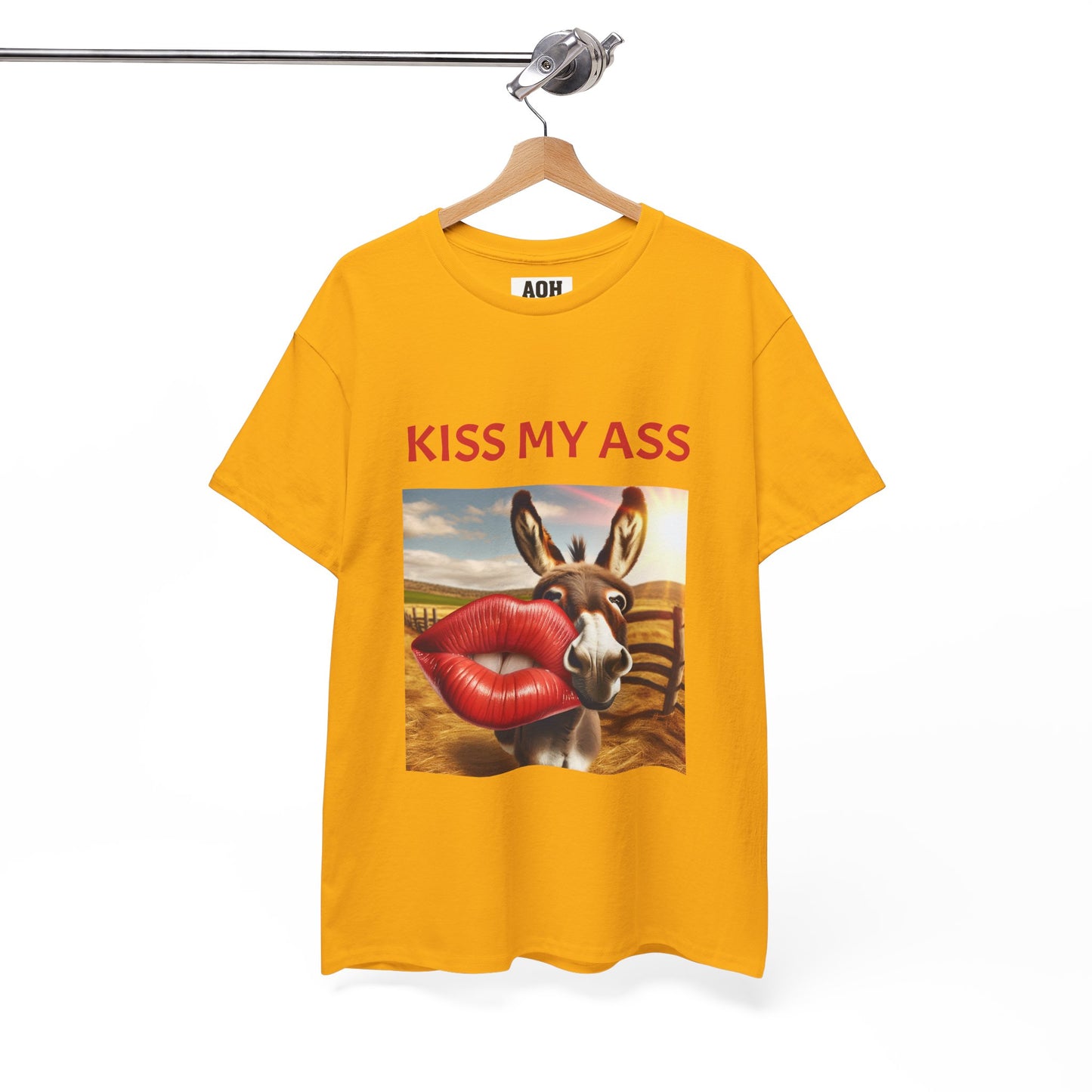 'Kiss My Ass' Unisex Cotton T-Shirt, Humorous Gift, Casual Wear, Party Top, Unique Design, Funny