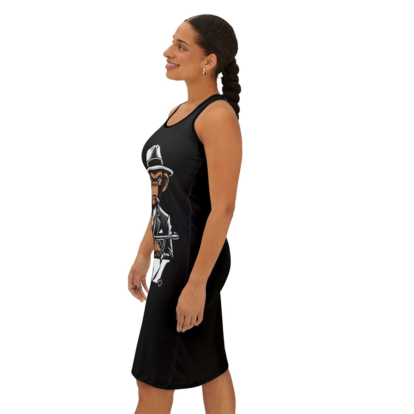 2 A.M. Stylish Women's Racerback Dress - 2AM Vintage Monkey Design, Summer Dress, Casual Outfit, Unique Gift, Fun Party Wear, Trendy Fashion