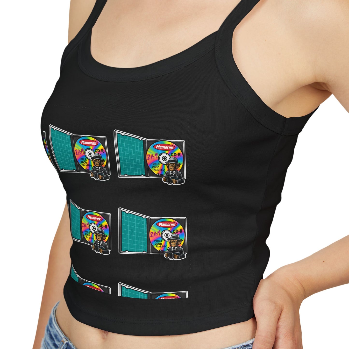 2 A.M. Old Skewl Multi. Women's Spaghetti Strap Tank Top - Casual Summer Wear, Festival Top, Beachwear, Everyday Outfit, Gift for Her