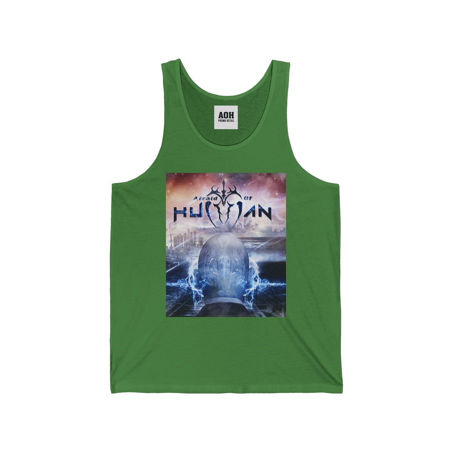 Afraid of Human Cosmic Human Unisex Jersey Tank - Graphic Tee, Summer Wear, Festival Outfit, Graphic Tank Top, Unique Gift