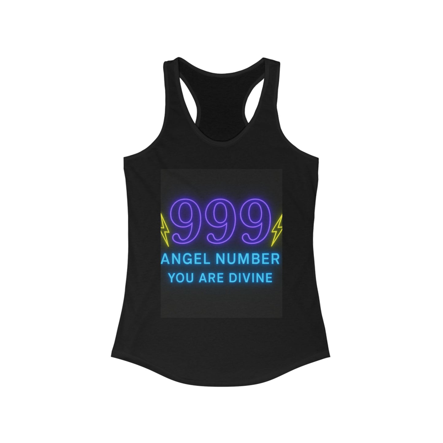 Bella Badass-Divine 999- Racerback Tank Top - Spiritual Gift, Yoga Wear, Casual Summer Outfit, Manifestation Apparel, Angel Number Tee