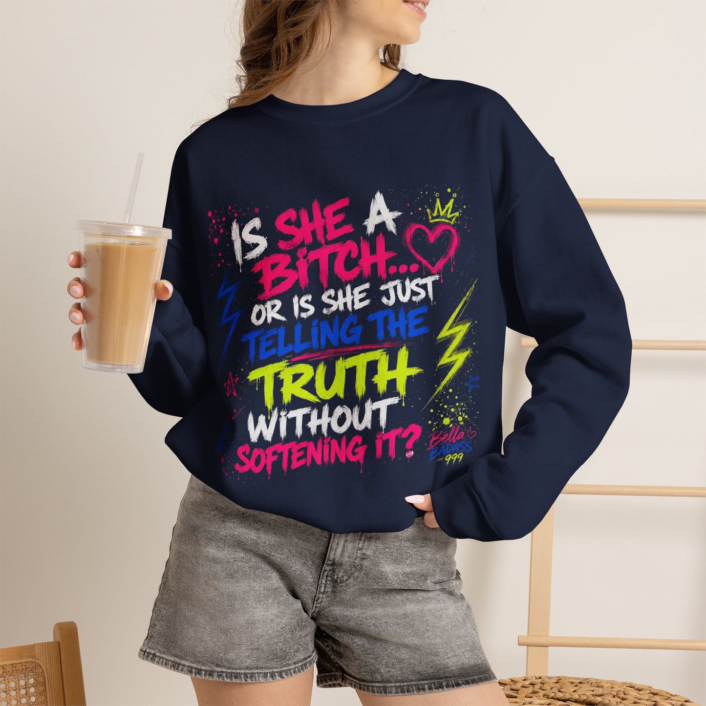 ‘Is She a B*tch?’ Unisex Heavy Blend™ Crewneck Sweatshirt
