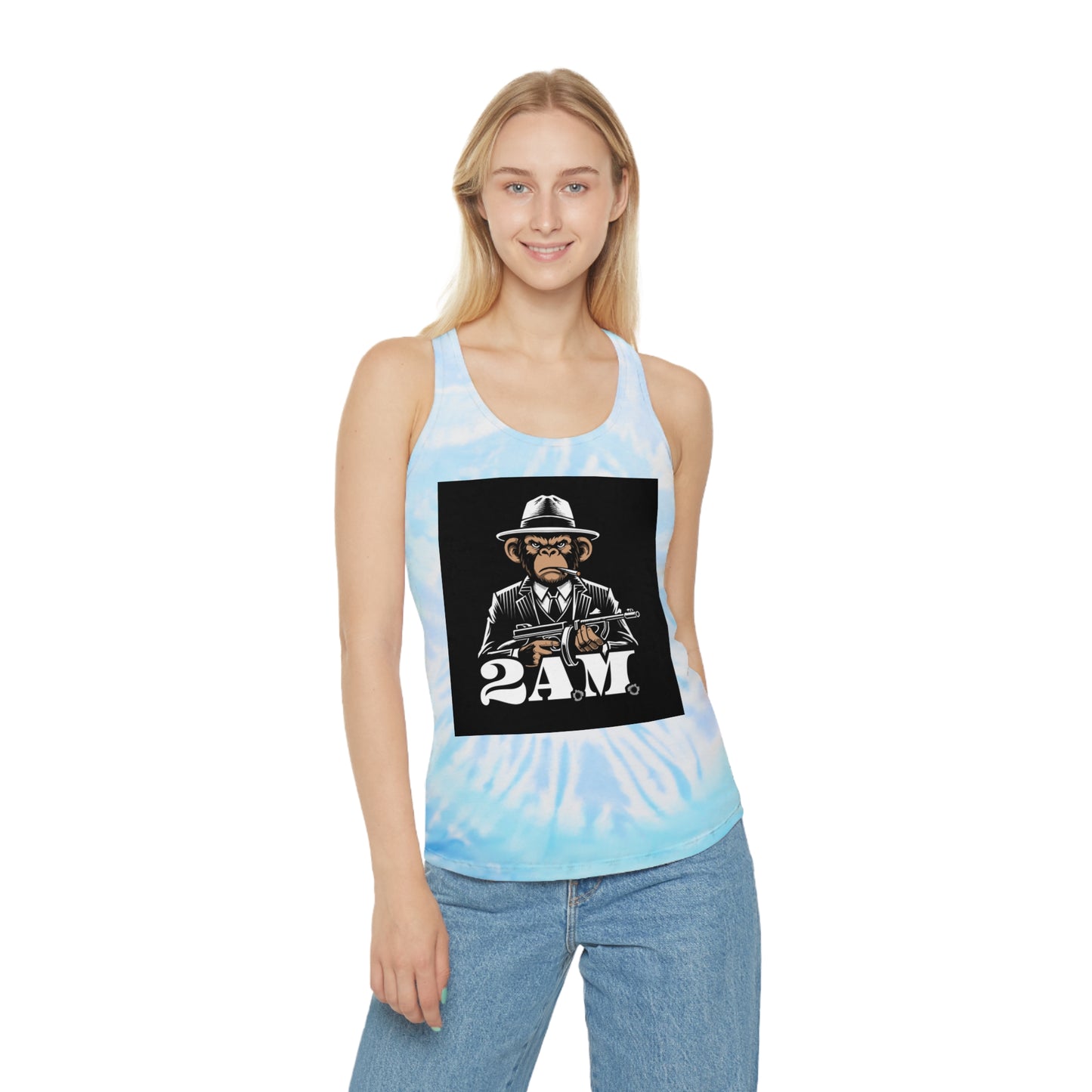 Chic Tie Dye Tank Top, 2AM Graphic Top, Summer Beachwear, Casual Wear, Festival Fashion, Trending Apparel