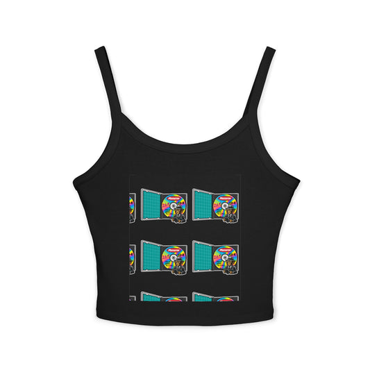 2 A.M. Old Skewl Multi. Women's Spaghetti Strap Tank Top - Casual Summer Wear, Festival Top, Beachwear, Everyday Outfit, Gift for Her