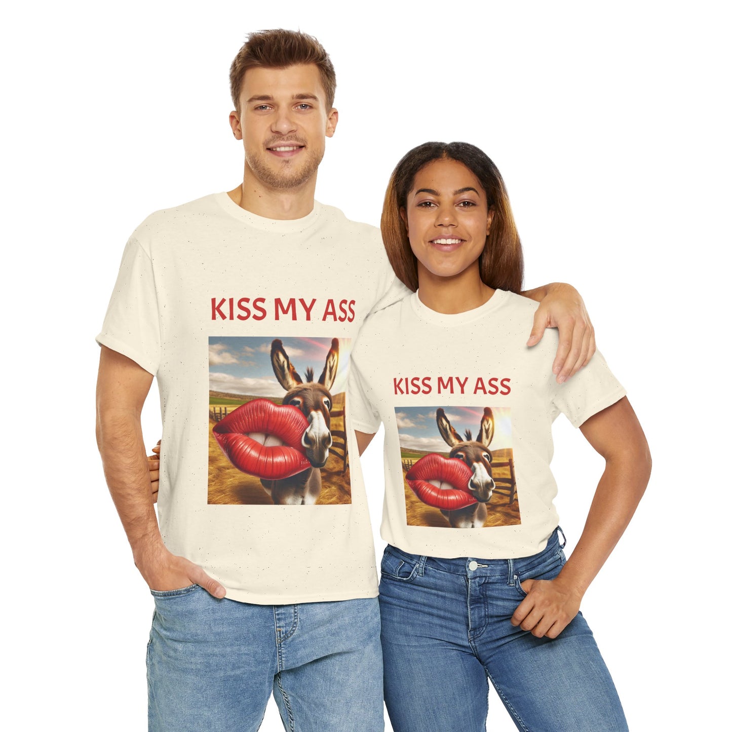 'Kiss My Ass' Unisex Cotton T-Shirt, Humorous Gift, Casual Wear, Party Top, Unique Design, Funny