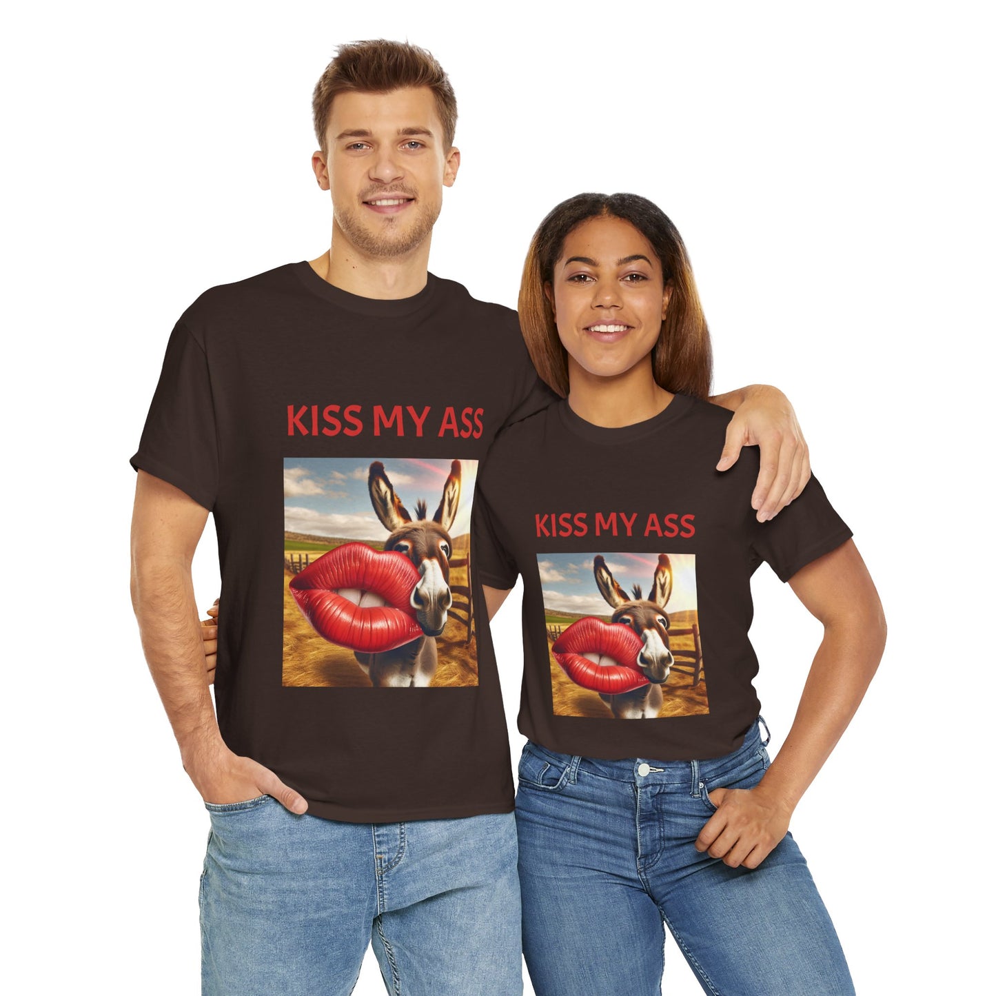 'Kiss My Ass' Unisex Cotton T-Shirt, Humorous Gift, Casual Wear, Party Top, Unique Design, Funny