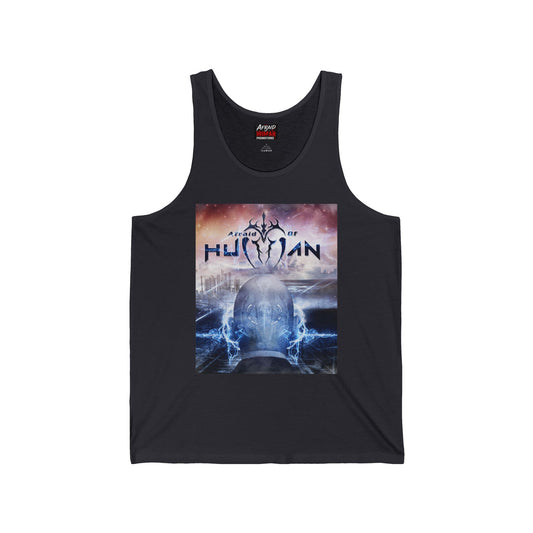Afraid of Human Cosmic Human Unisex Jersey Tank - Graphic Tee, Summer Wear, Festival Outfit, Graphic Tank Top, Unique Gift