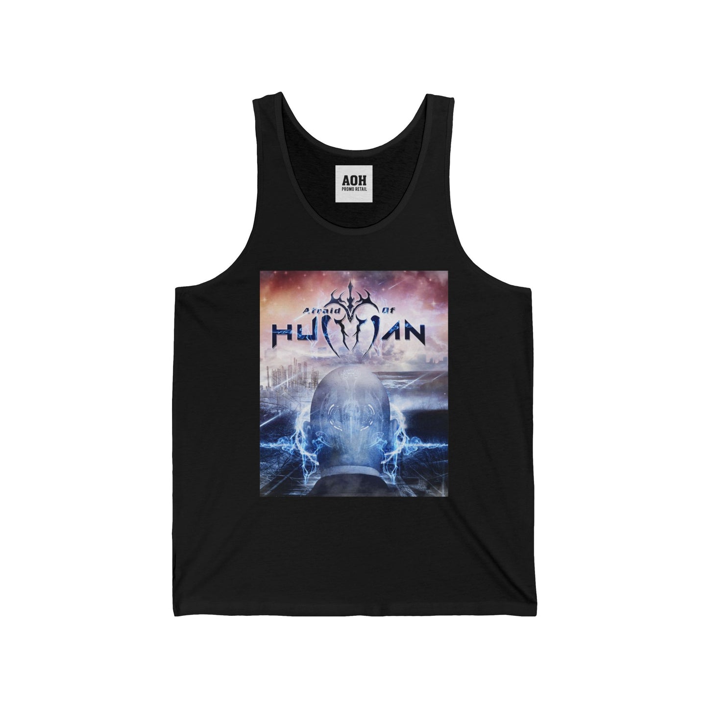 Afraid of Human Cosmic Human Unisex Jersey Tank - Graphic Tee, Summer Wear, Festival Outfit, Graphic Tank Top, Unique Gift