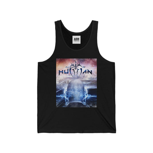 Afraid of Human Cosmic Human Unisex Jersey Tank - Graphic Tee, Summer Wear, Festival Outfit, Graphic Tank Top, Unique Gift