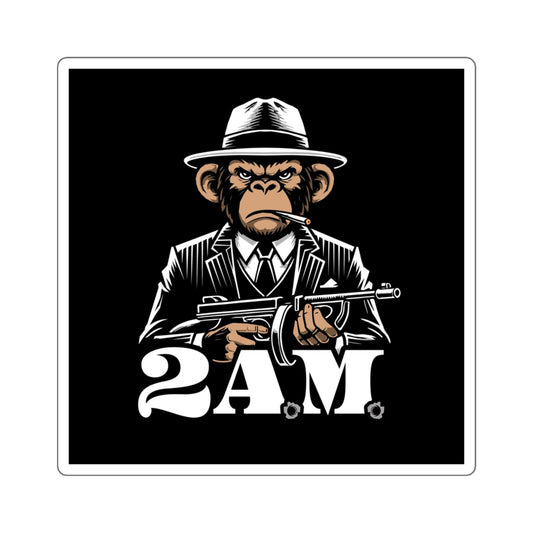 2 A.M. Square Stickers - Fun Laptop Decals, Unique Party Favors, Cool Gifts, Creative Craft Supplies, Vintage Art Decor