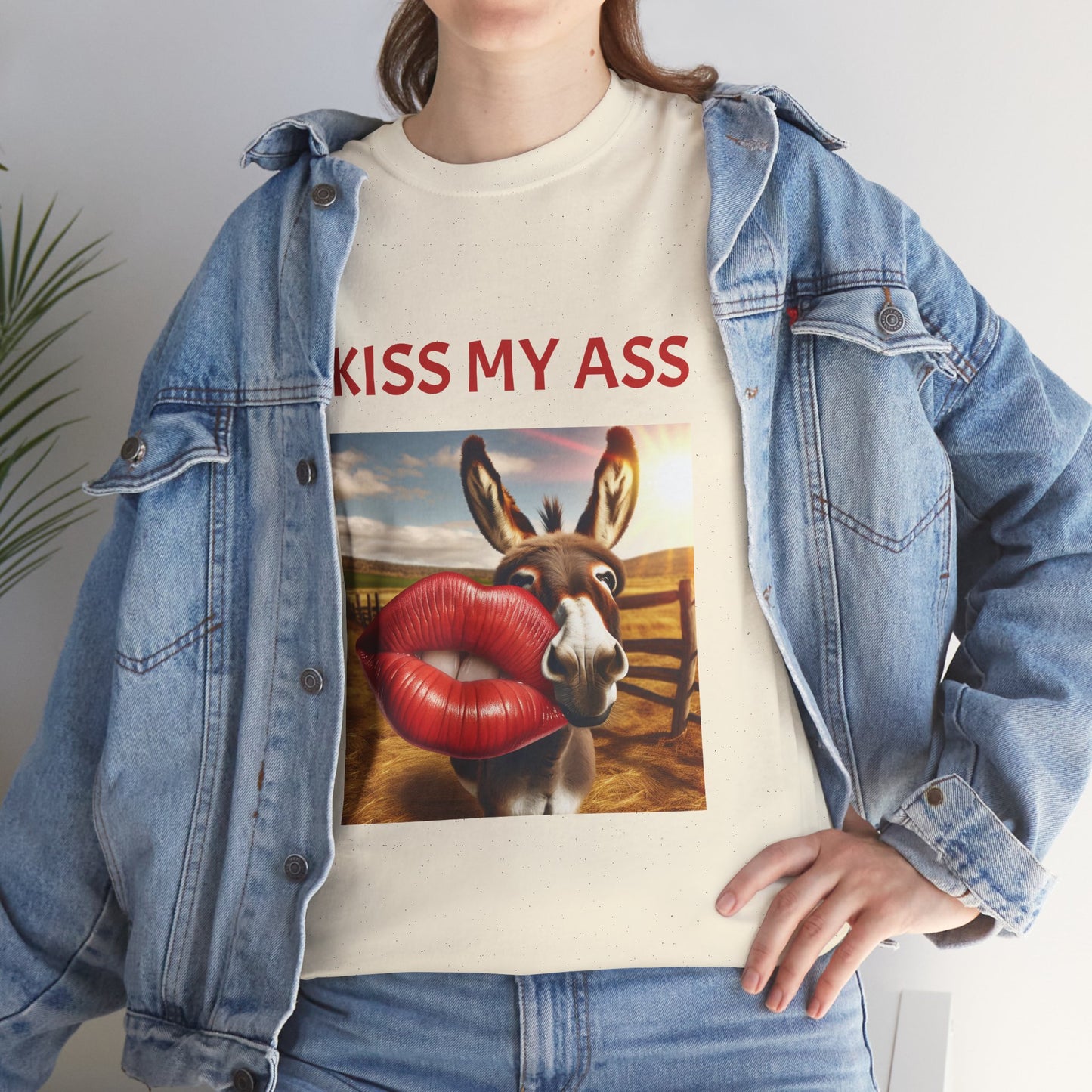 'Kiss My Ass' Unisex Cotton T-Shirt, Humorous Gift, Casual Wear, Party Top, Unique Design, Funny