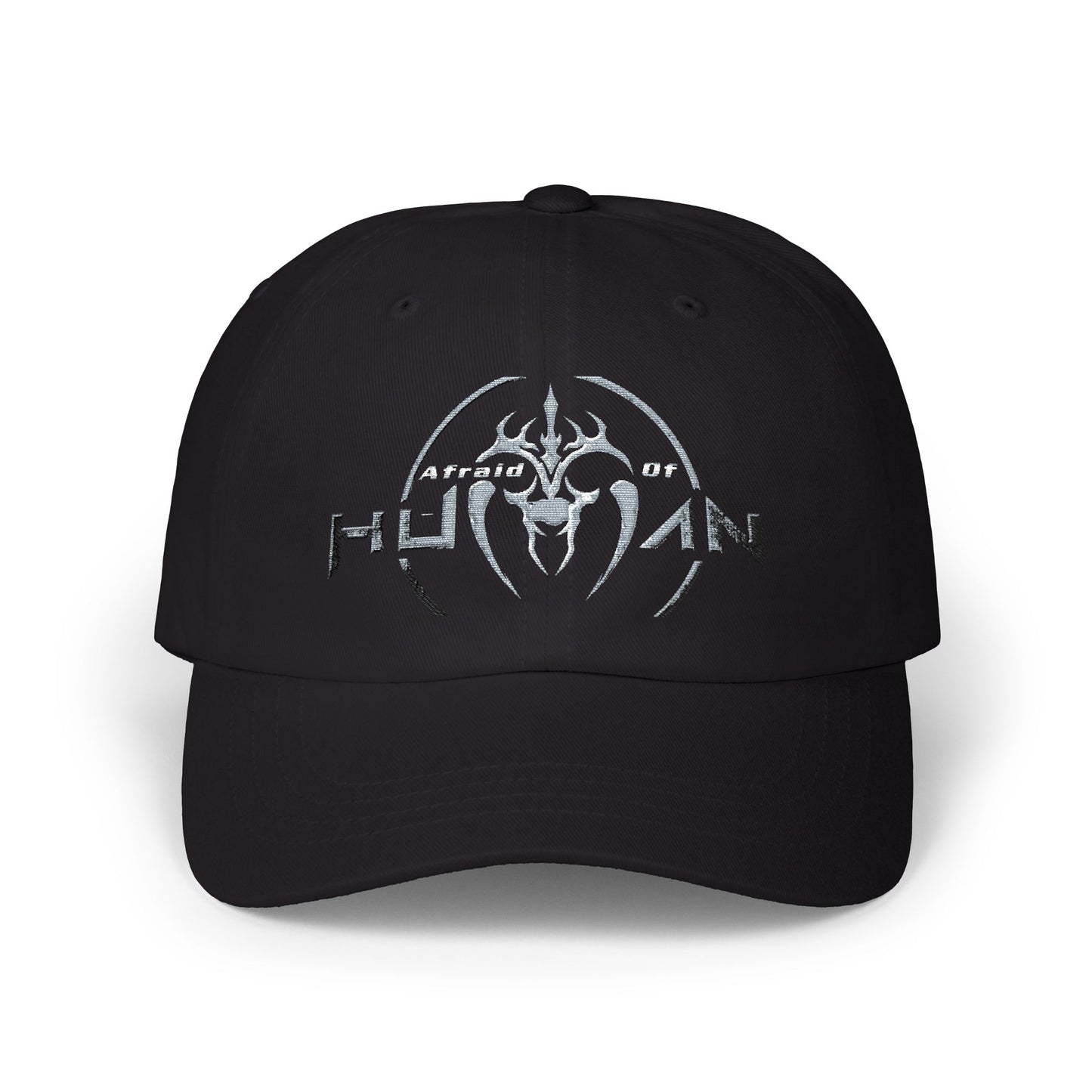 'Afraid of No Human' Distressed Logo Hat