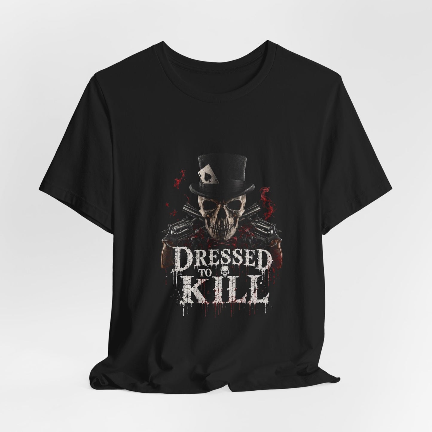 Dressed to Kill Skull Tee — Gothic Top Hat Skull Graphic T-Shirt