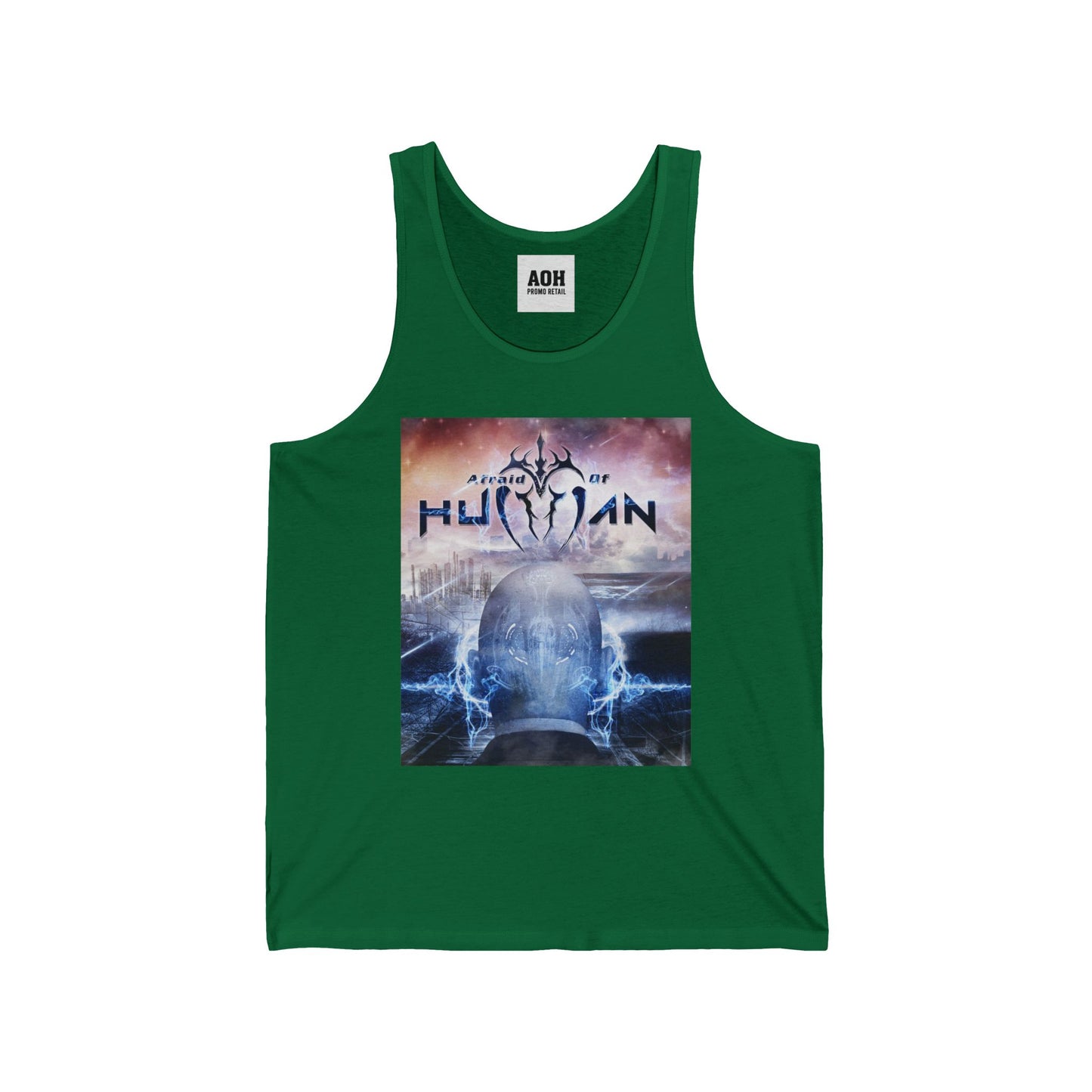 Afraid of Human Cosmic Human Unisex Jersey Tank - Graphic Tee, Summer Wear, Festival Outfit, Graphic Tank Top, Unique Gift