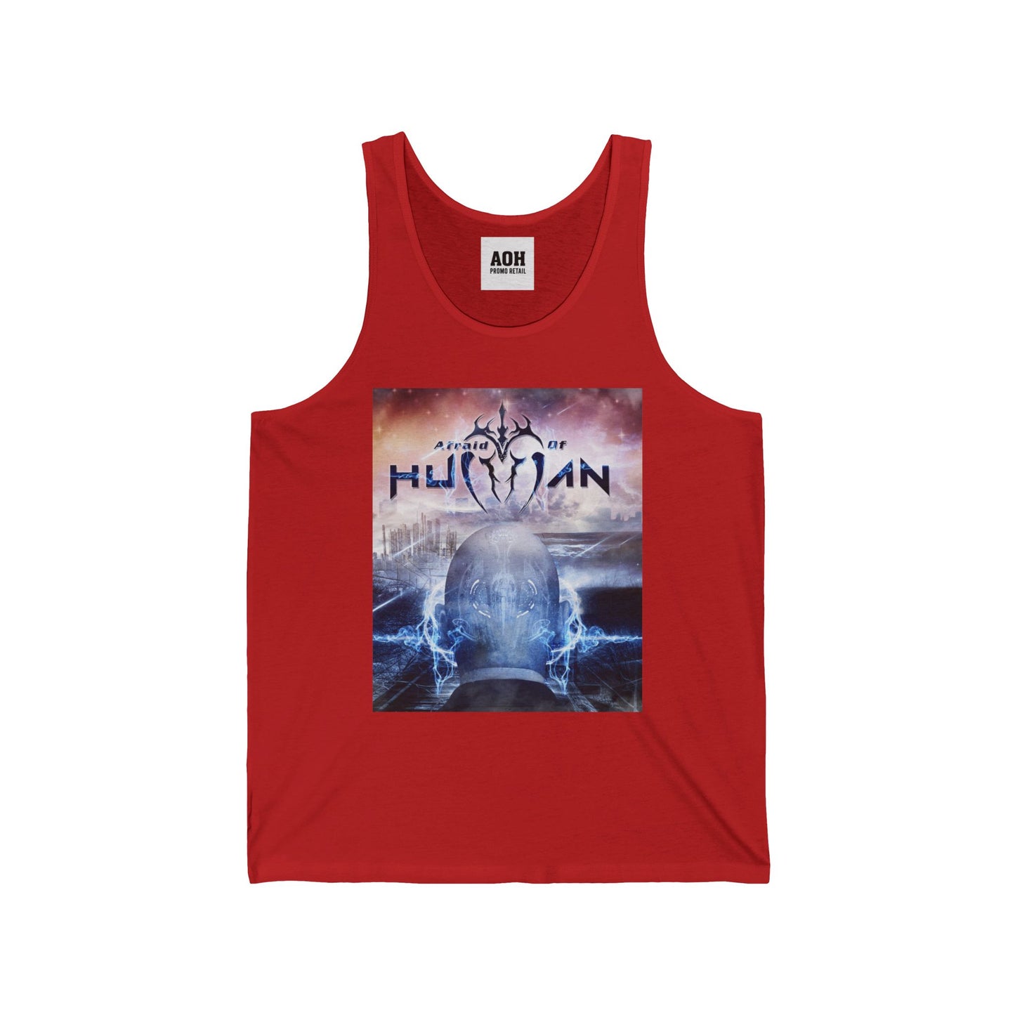 Afraid of Human Cosmic Human Unisex Jersey Tank - Graphic Tee, Summer Wear, Festival Outfit, Graphic Tank Top, Unique Gift