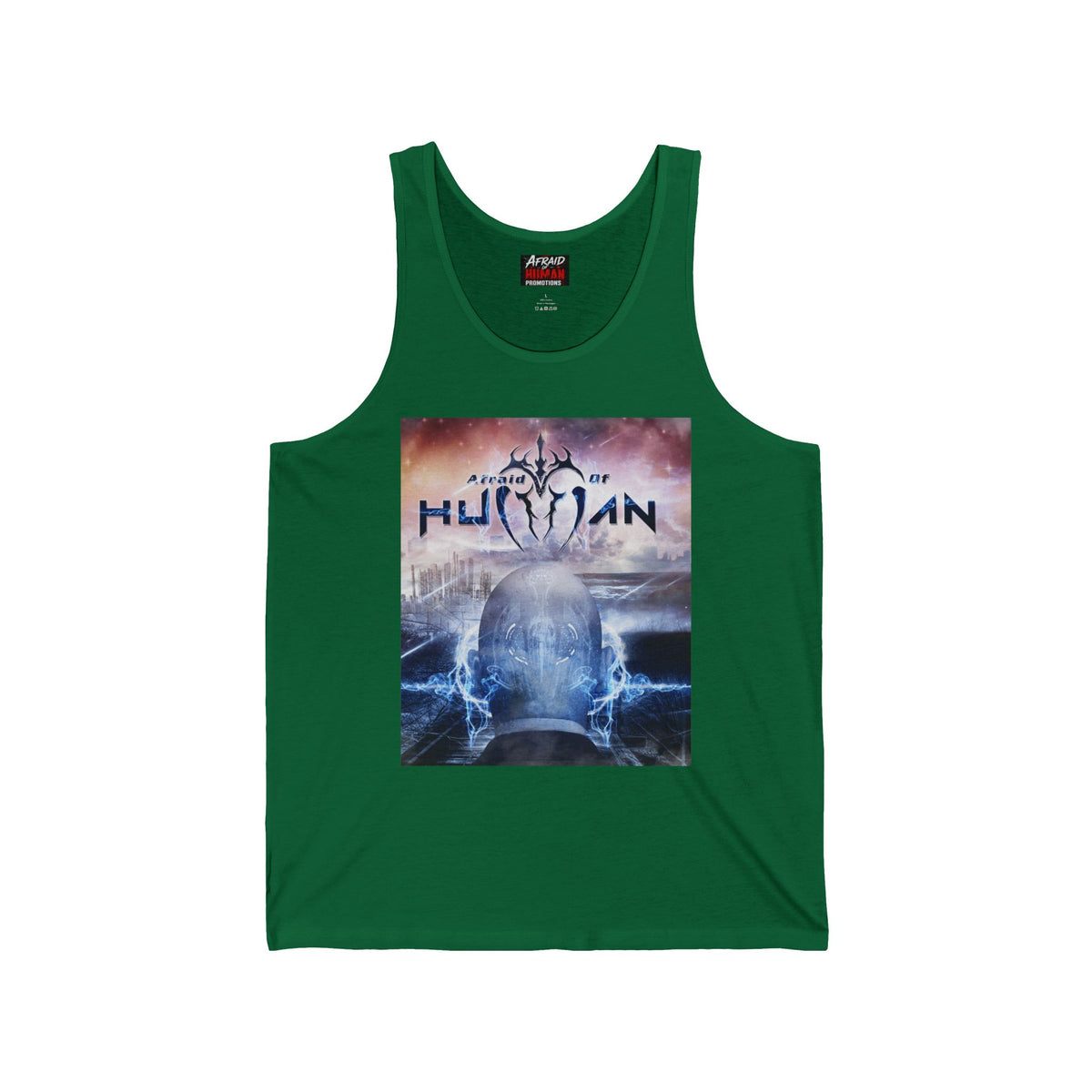 Afraid of Human Cosmic Human Unisex Jersey Tank - Graphic Tee, Summer Wear, Festival Outfit, Graphic Tank Top, Unique Gift