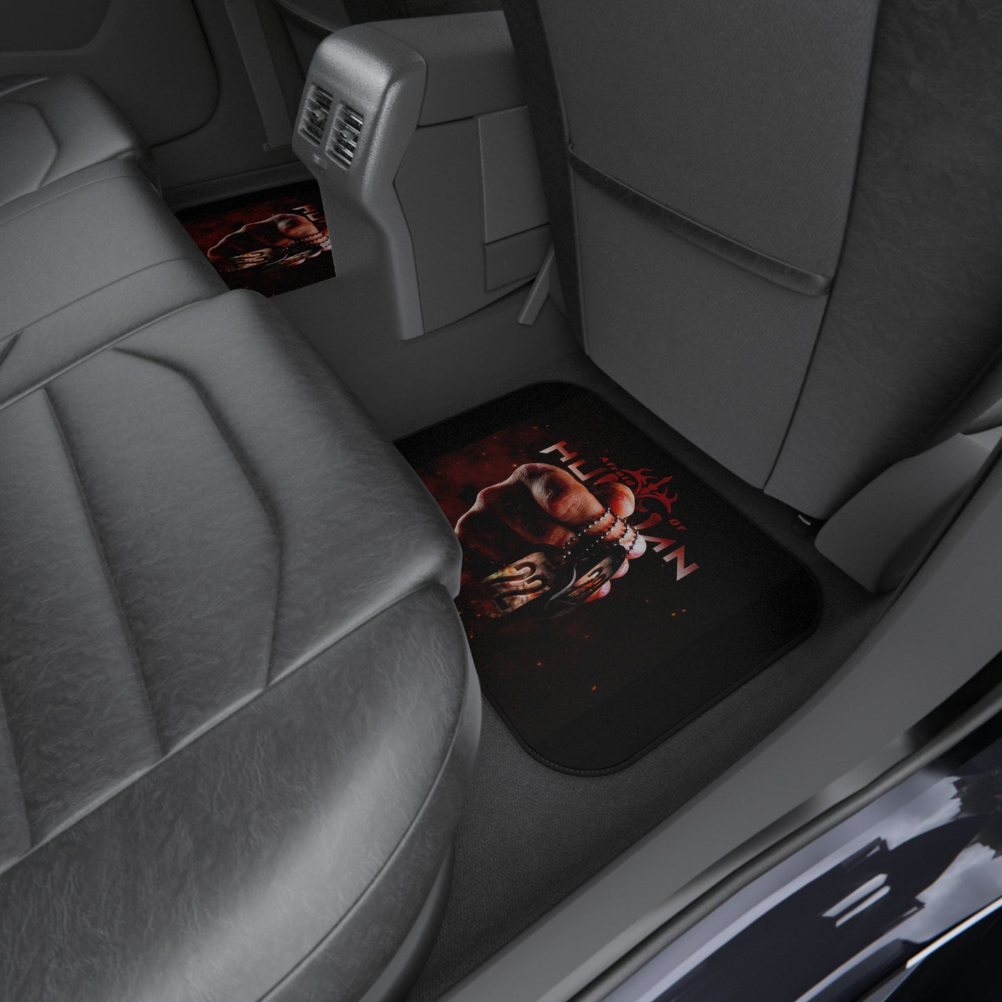 Afraid of Human Automotive Car Mats Set, Stylish Car Accessories, Custom Vehicle Floor Mats, Art-Inspired Car Interiors, Unique Gift for Car Lovers