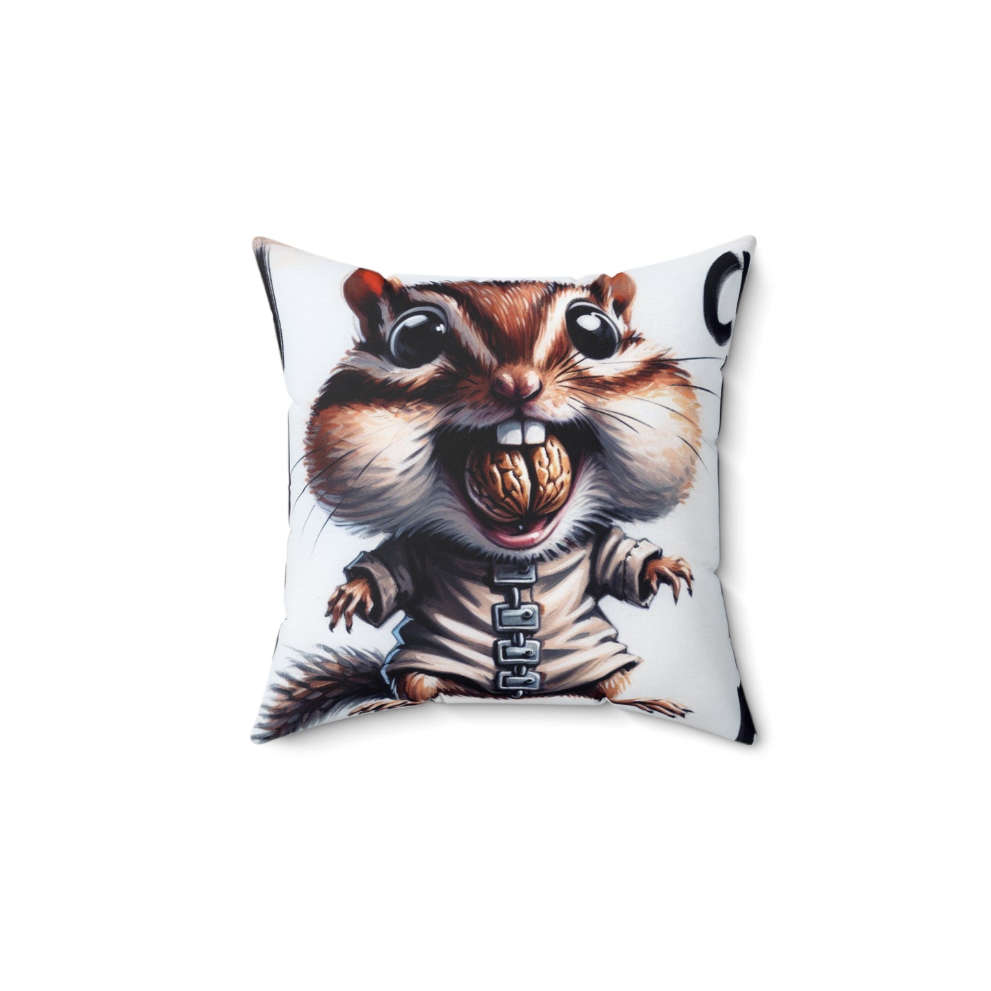 Straight Jacket Chipmunk Pillow, Fun Home Decor, Animal Lover Gift, Square Throw Pillow, Quirky Cushion