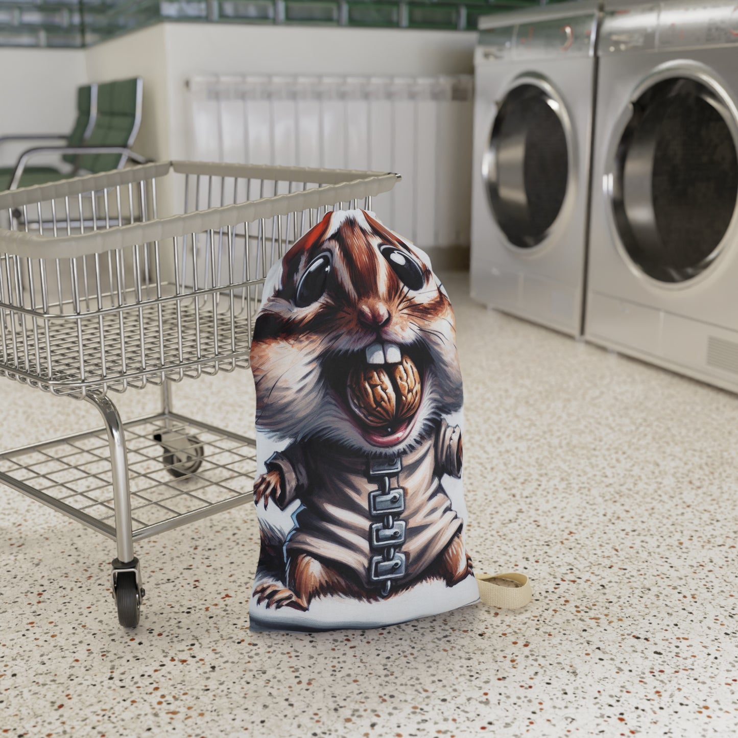Straightjacket Chipmunk Laundry Bag - Fun Storage, Gift for Kids, Unique Decor, Cartoon Laundry Tote, Playful Hamper