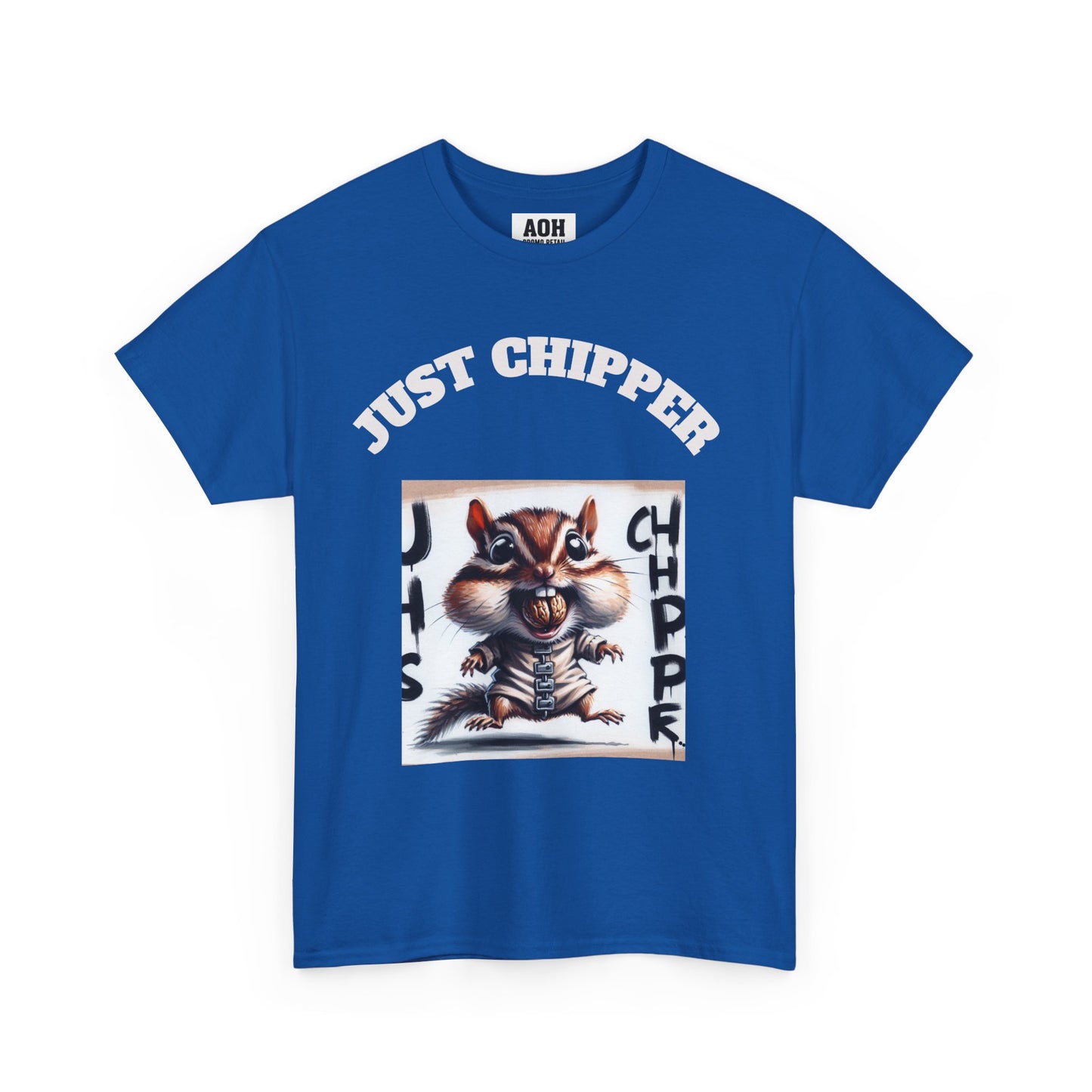 Straight Jacket Chipmunk 'Just Chipper' Funny Graphic Tee, Playful Unisex T-Shirt, Gift for Gamers, Humor Shirt, Casual Wear, Comedy Apparel