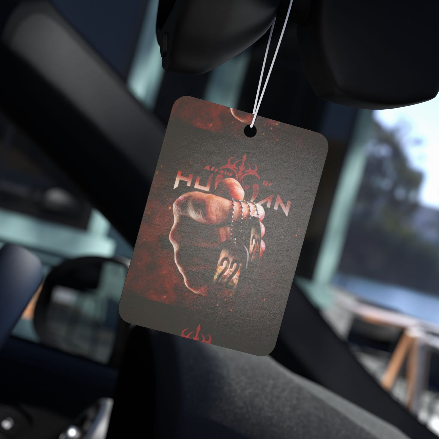 Afraid of Human-Themed Car Air Freshener, Aromatic Decor for Car, Gifts for Him, Car Accessories, Unique Gift for Birthdays