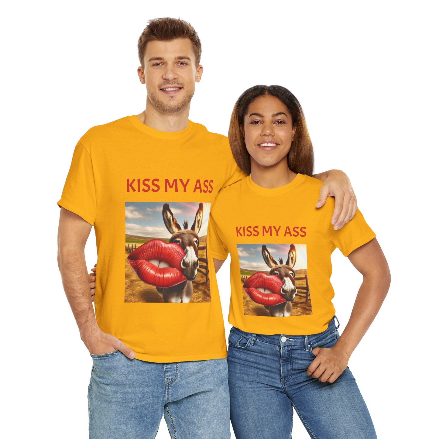 'Kiss My Ass' Unisex Cotton T-Shirt, Humorous Gift, Casual Wear, Party Top, Unique Design, Funny