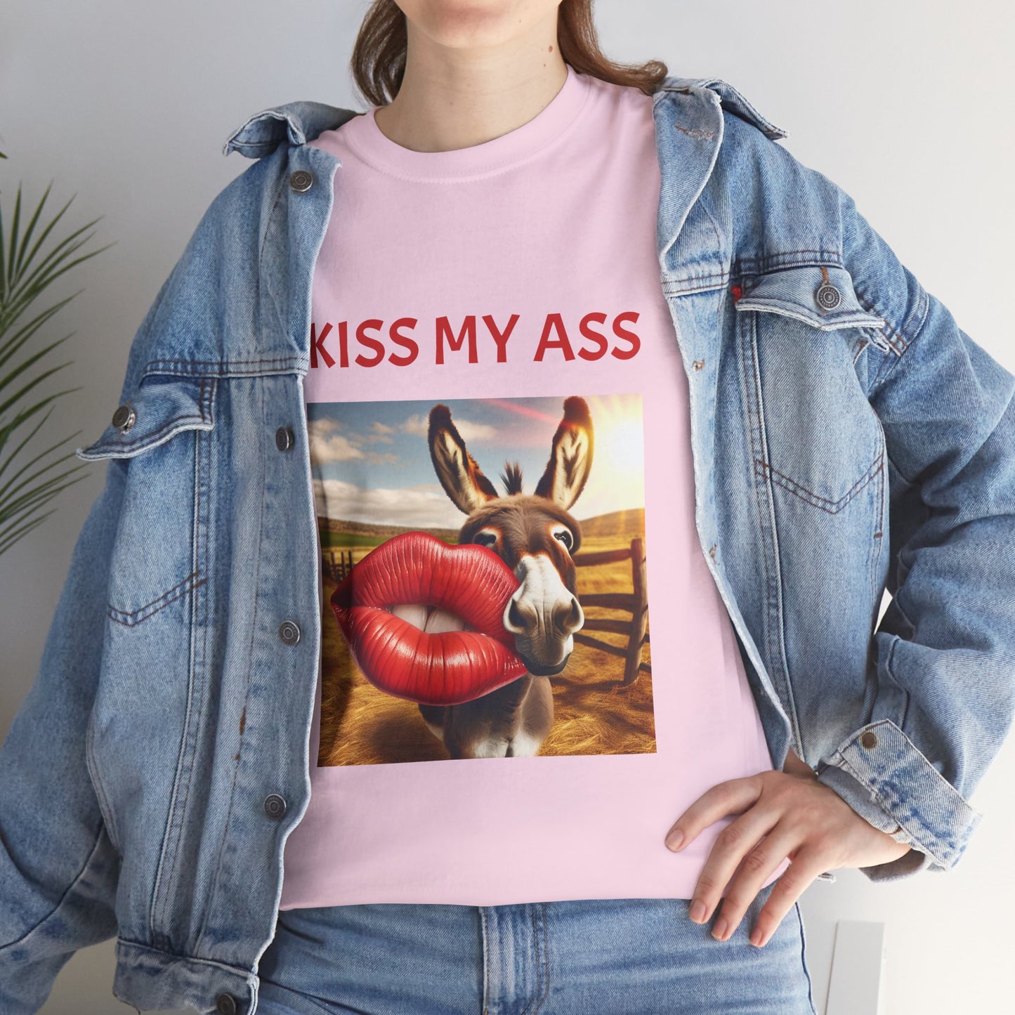 'Kiss My Ass' Unisex Cotton T-Shirt, Humorous Gift, Casual Wear, Party Top, Unique Design, Funny