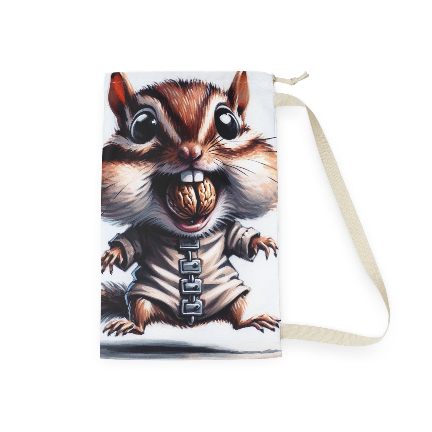 Straightjacket Chipmunk Laundry Bag - Fun Storage, Gift for Kids, Unique Decor, Cartoon Laundry Tote, Playful Hamper