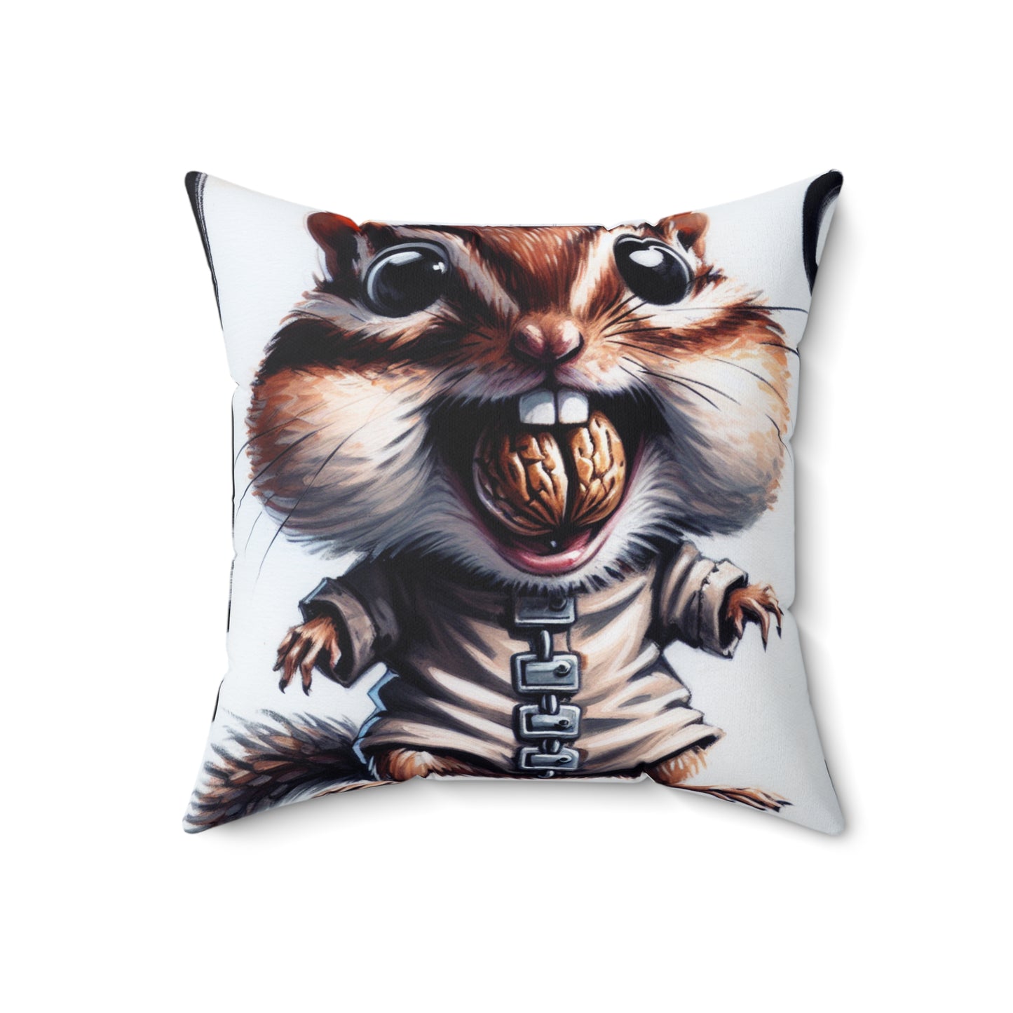 Straight Jacket Chipmunk Pillow, Fun Home Decor, Animal Lover Gift, Square Throw Pillow, Quirky Cushion