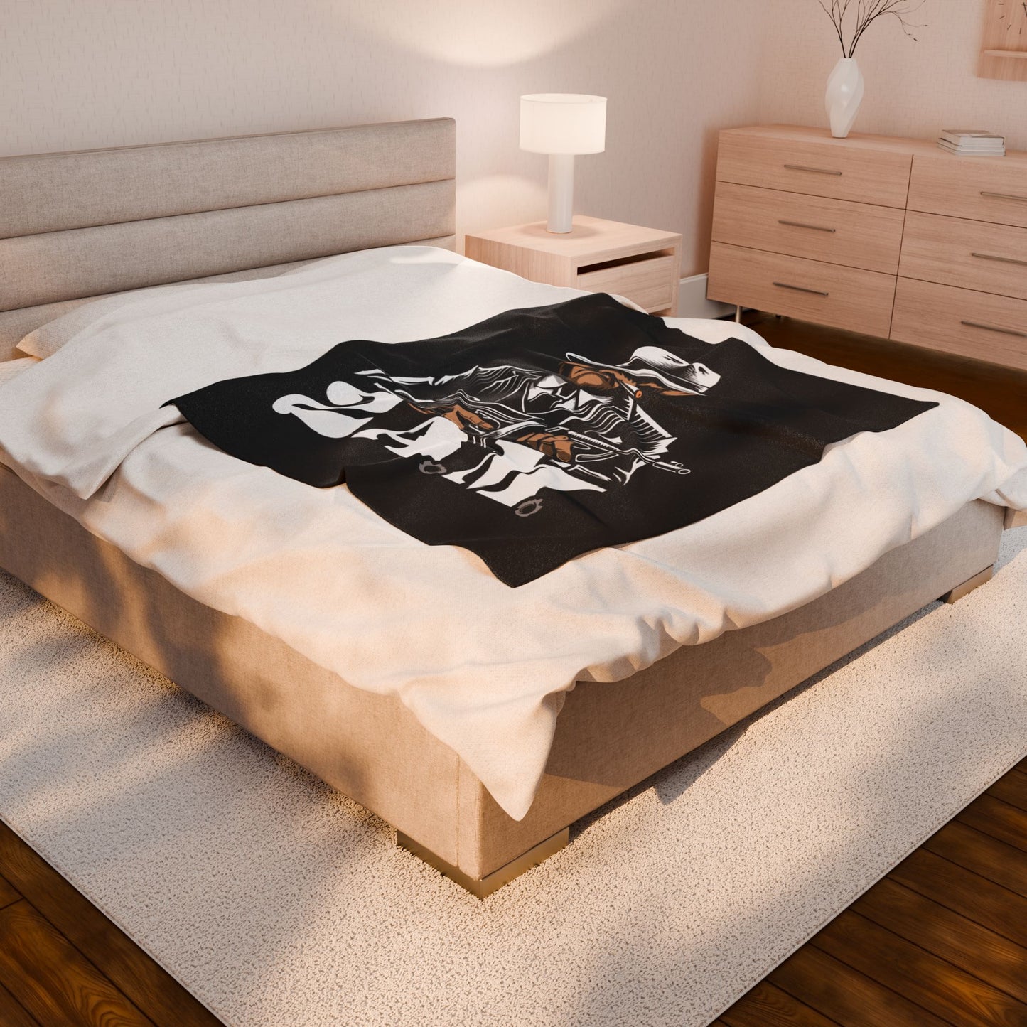 2 A.M. Gangster Monkey Velveteen Plush Blanket | Cozy Throw, Unique Gift for Home, Movie Night, Chill Vibes, Perfect for All Occasions