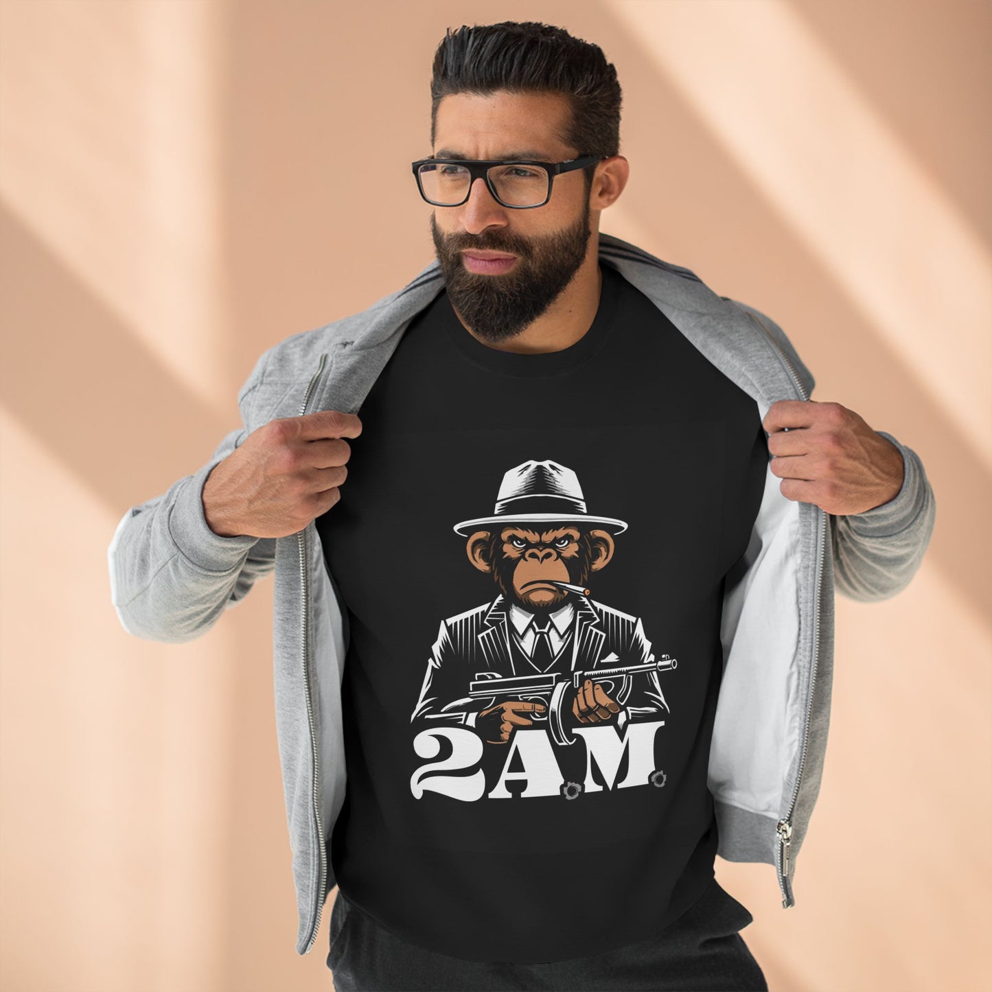 Stylish 2 A.M. Unisex Crewneck Sweatshirt | Casual Streetwear, Cozy Gift, Urban Fashion, Unique Graphic Sweatshirt, Perfect for All Occasions
