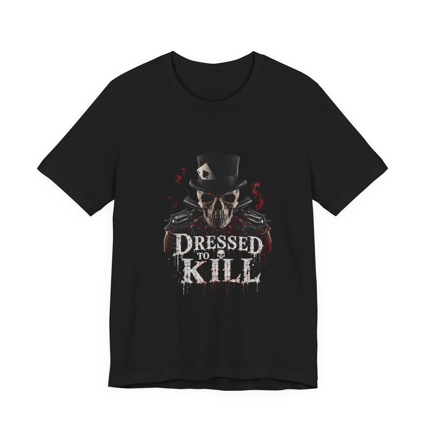 Dressed to Kill Skull Tee — Gothic Top Hat Skull Graphic T-Shirt