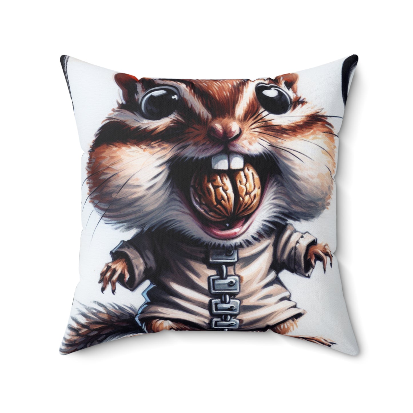 Straight Jacket Chipmunk Pillow, Fun Home Decor, Animal Lover Gift, Square Throw Pillow, Quirky Cushion
