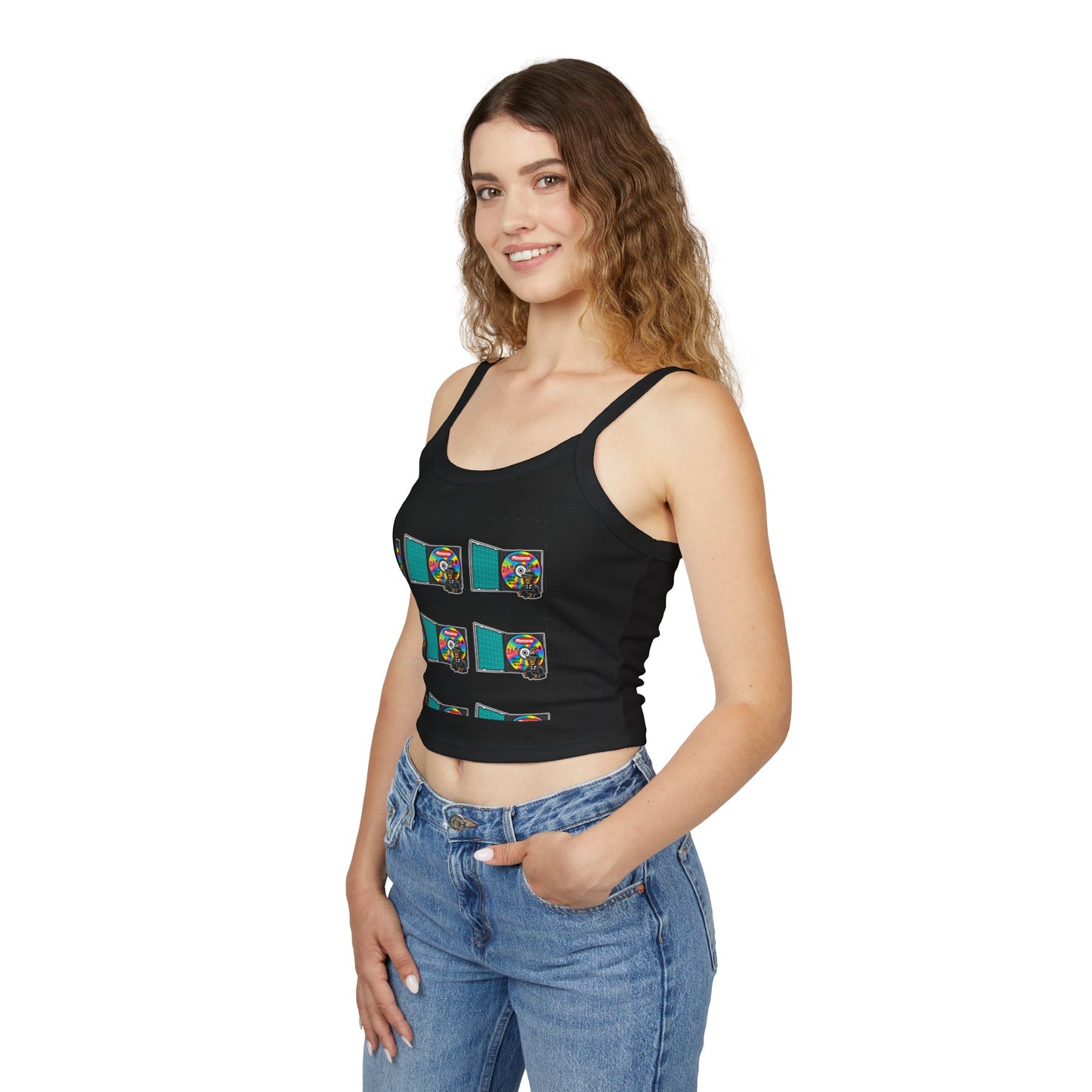2 A.M. Old Skewl Multi. Women's Spaghetti Strap Tank Top - Casual Summer Wear, Festival Top, Beachwear, Everyday Outfit, Gift for Her