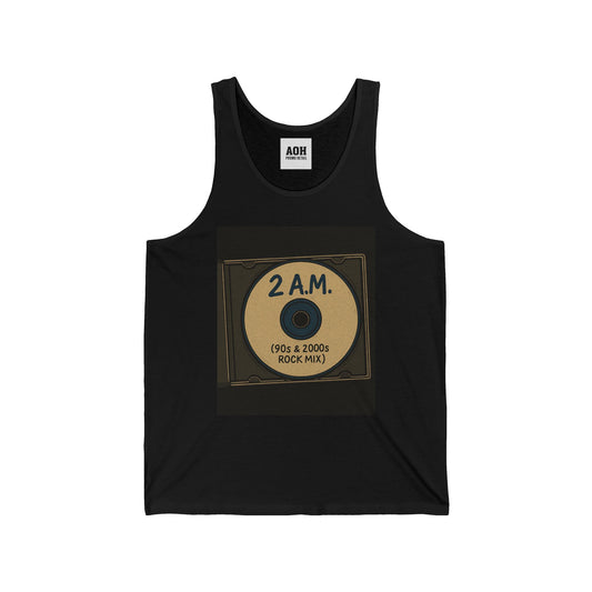 2 A.M. / 90s & 2000s Inspired Unisex Jersey Tank Top, Nostalgic Music Apparel, Perfect for Summer, Concerts, Gifts for Music Lovers