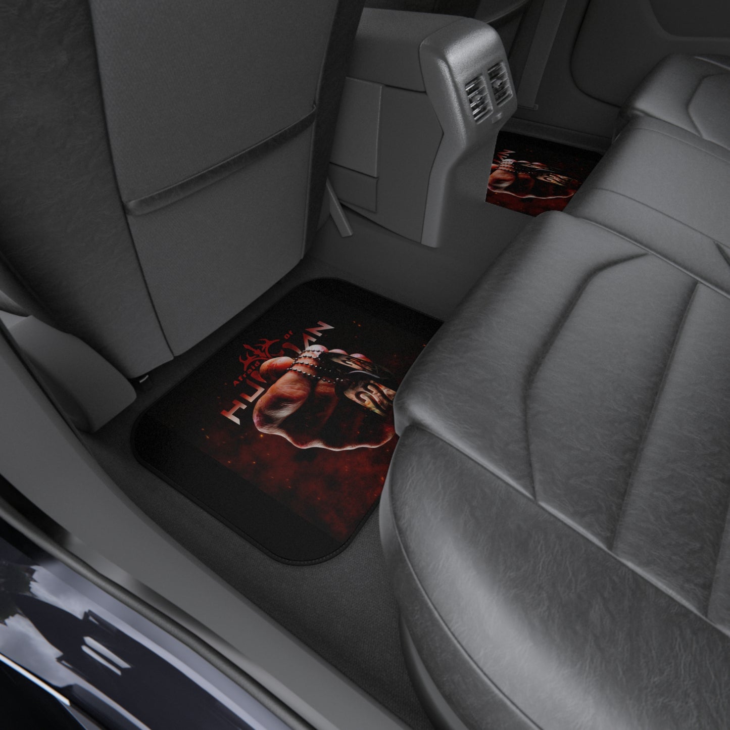 Afraid of Human Automotive Car Mats Set, Stylish Car Accessories, Custom Vehicle Floor Mats, Art-Inspired Car Interiors, Unique Gift for Car Lovers
