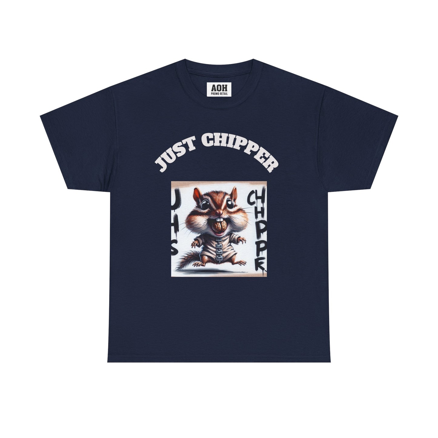 Straight Jacket Chipmunk 'Just Chipper' Funny Graphic Tee, Playful Unisex T-Shirt, Gift for Gamers, Humor Shirt, Casual Wear, Comedy Apparel