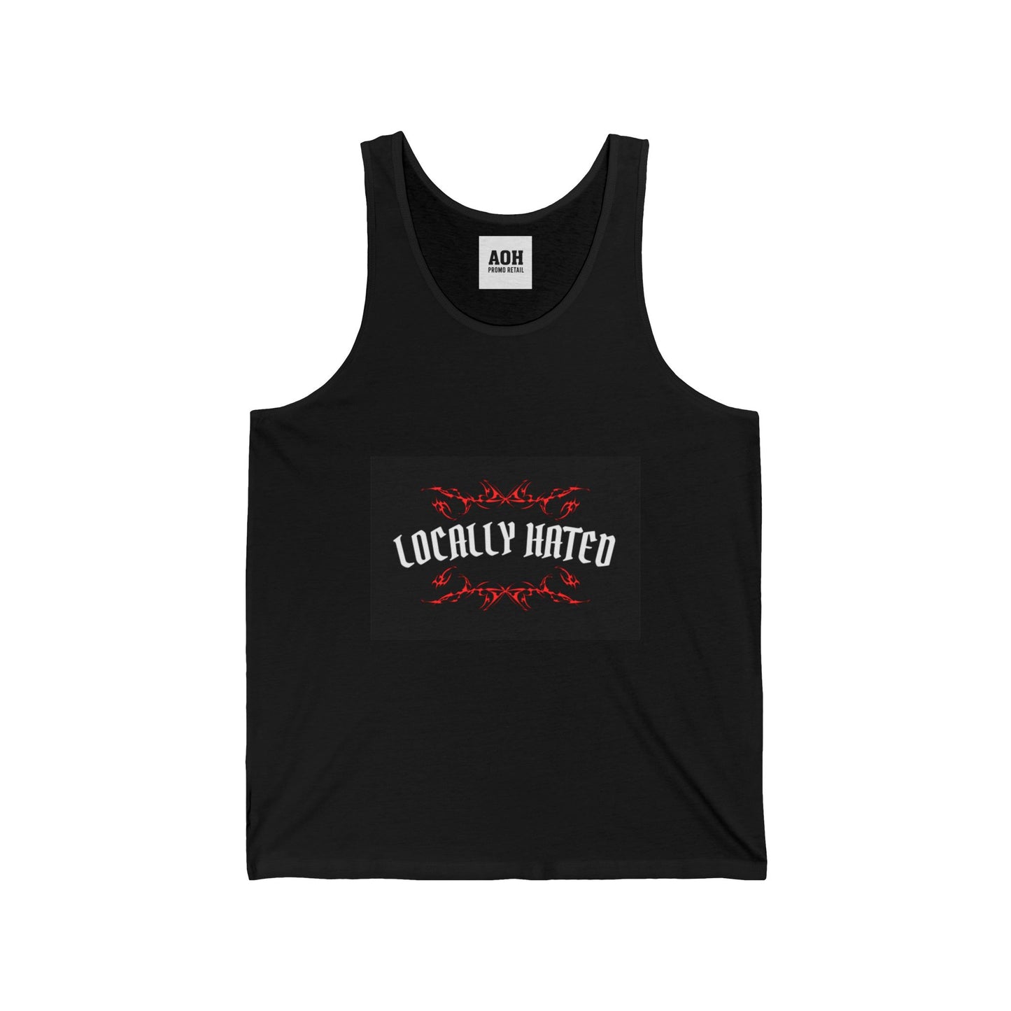 Locally Hated Unisex Jersey Tank | Comfortable Summer Top, Casual Wear, Gift for Friends, Festivals, Unique Graphic Tee