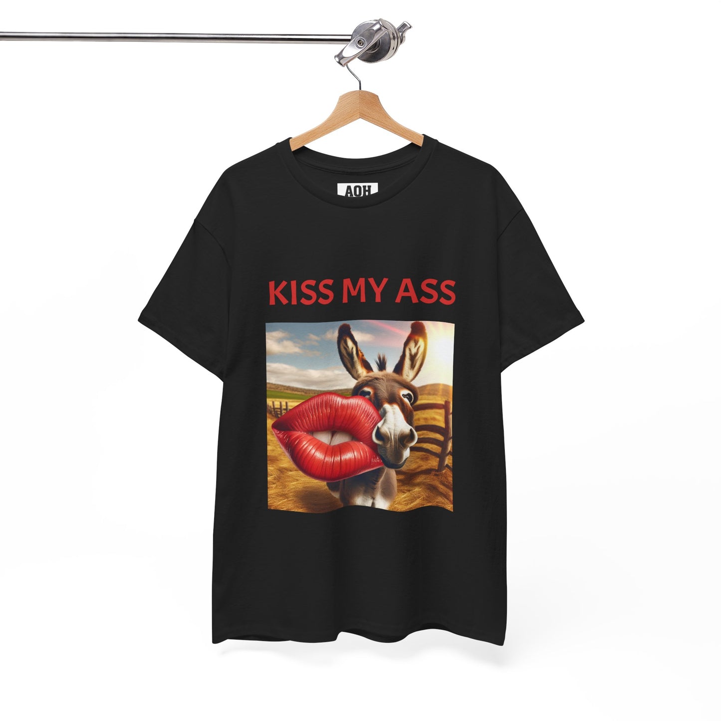'Kiss My Ass' Unisex Cotton T-Shirt, Humorous Gift, Casual Wear, Party Top, Unique Design, Funny