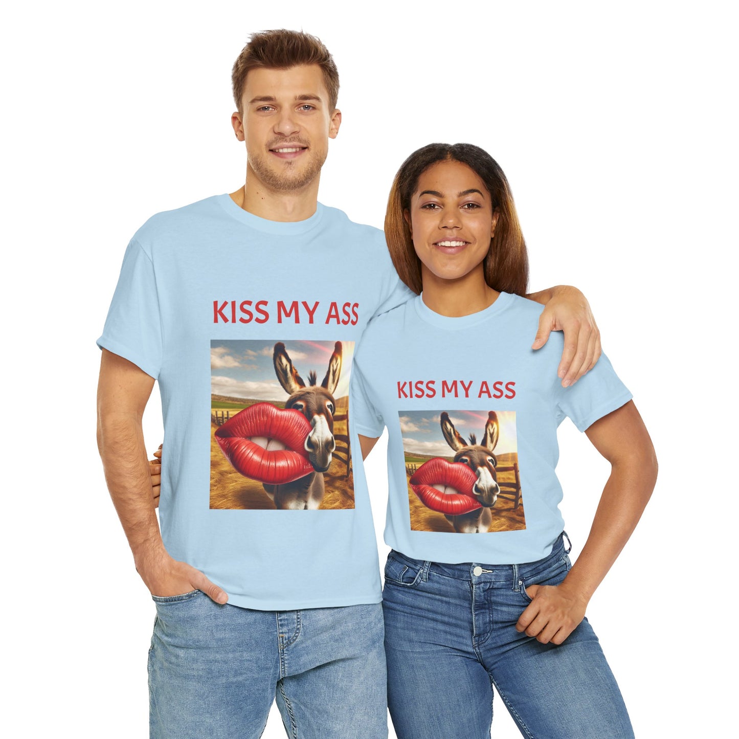 'Kiss My Ass' Unisex Cotton T-Shirt, Humorous Gift, Casual Wear, Party Top, Unique Design, Funny