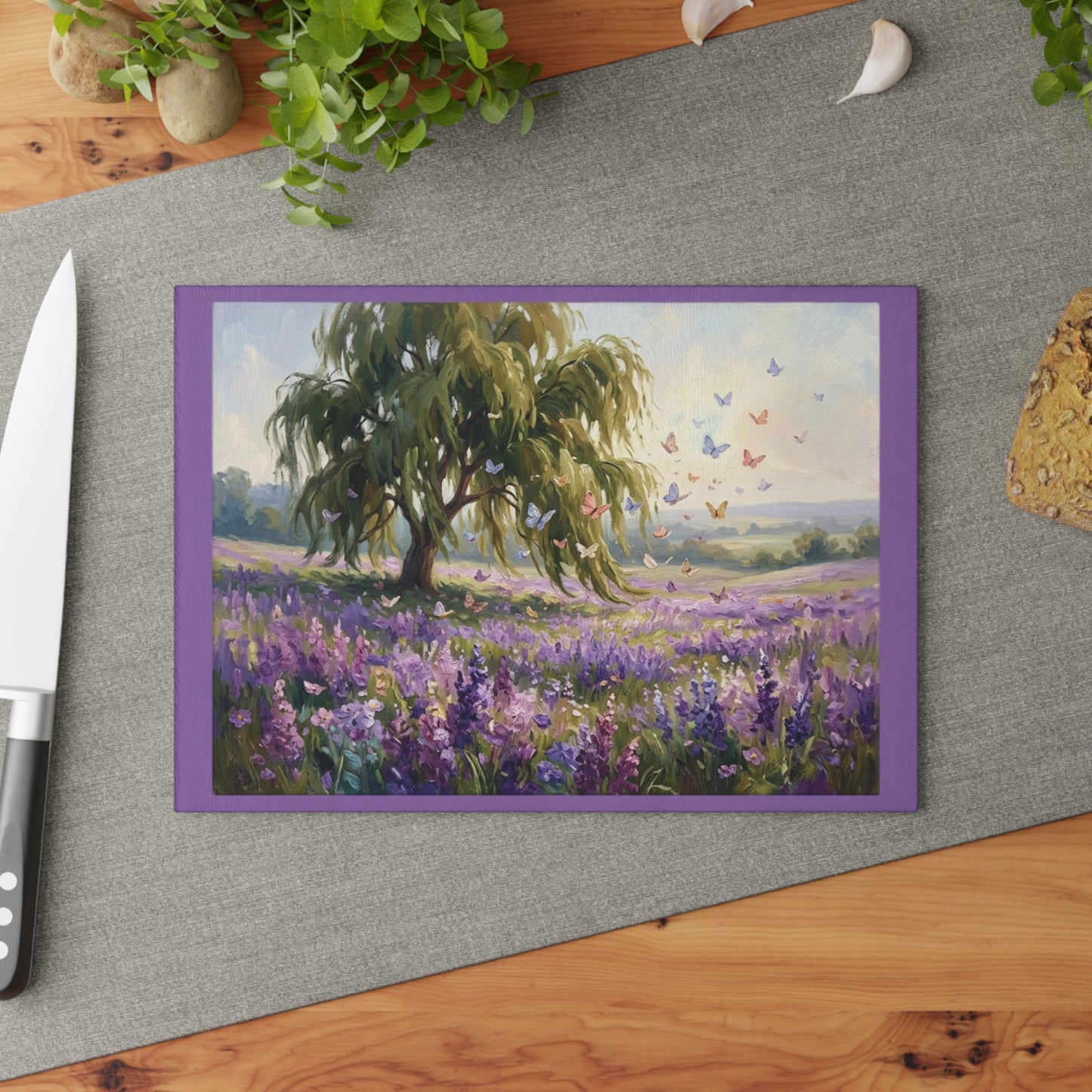 Butterfly Oasis Glass Cutting Board