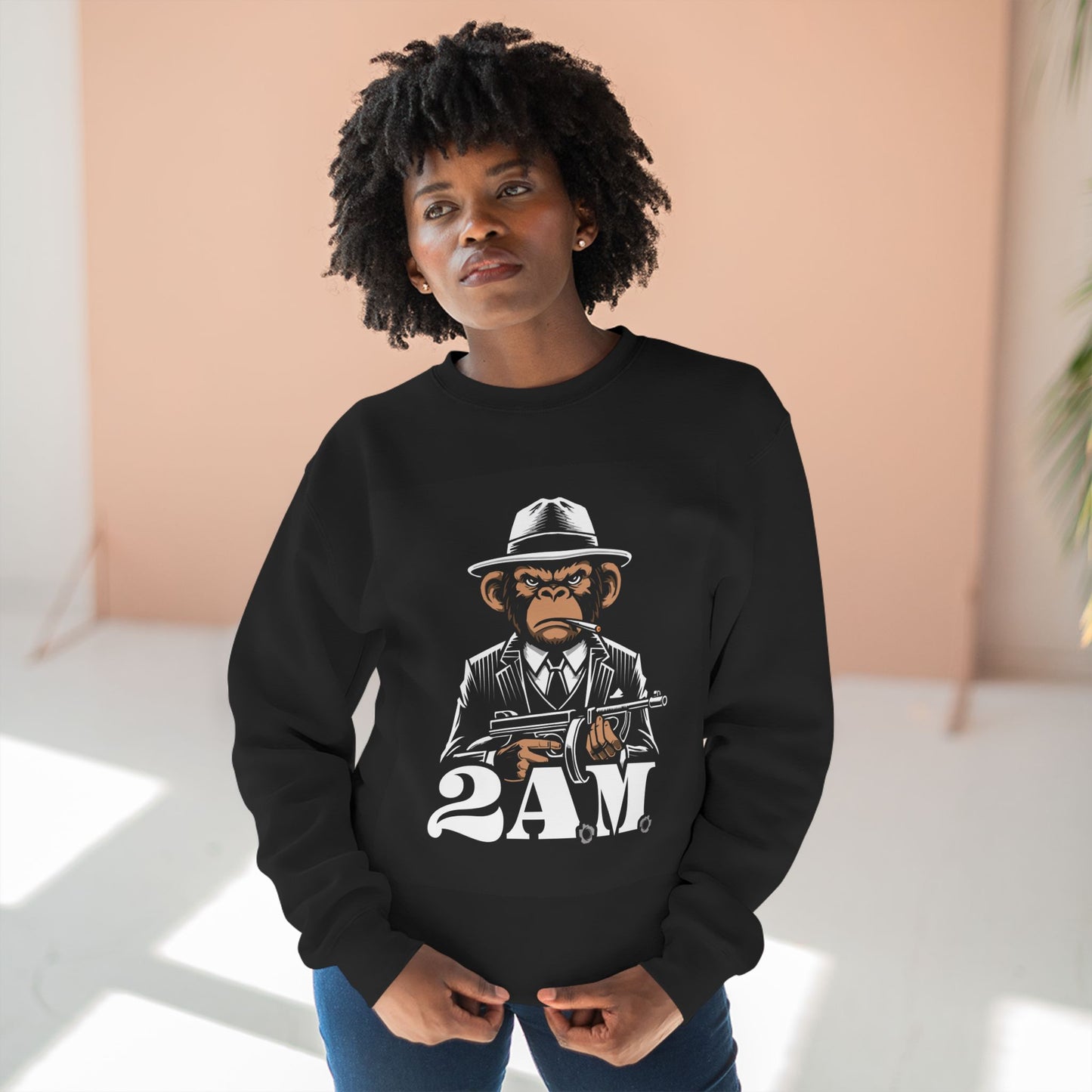 Stylish 2 A.M. Unisex Crewneck Sweatshirt | Casual Streetwear, Cozy Gift, Urban Fashion, Unique Graphic Sweatshirt, Perfect for All Occasions
