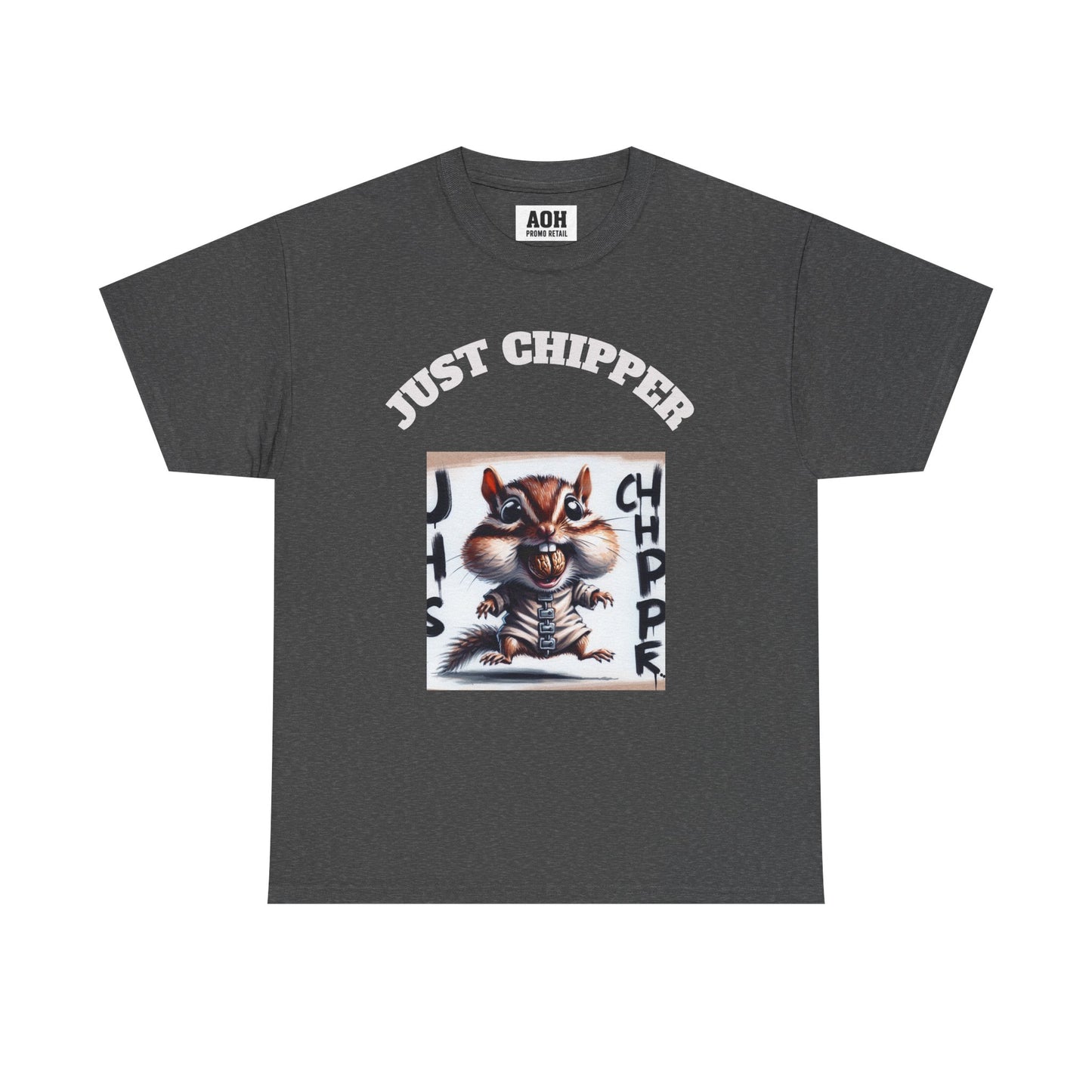 Straight Jacket Chipmunk 'Just Chipper' Funny Graphic Tee, Playful Unisex T-Shirt, Gift for Gamers, Humor Shirt, Casual Wear, Comedy Apparel