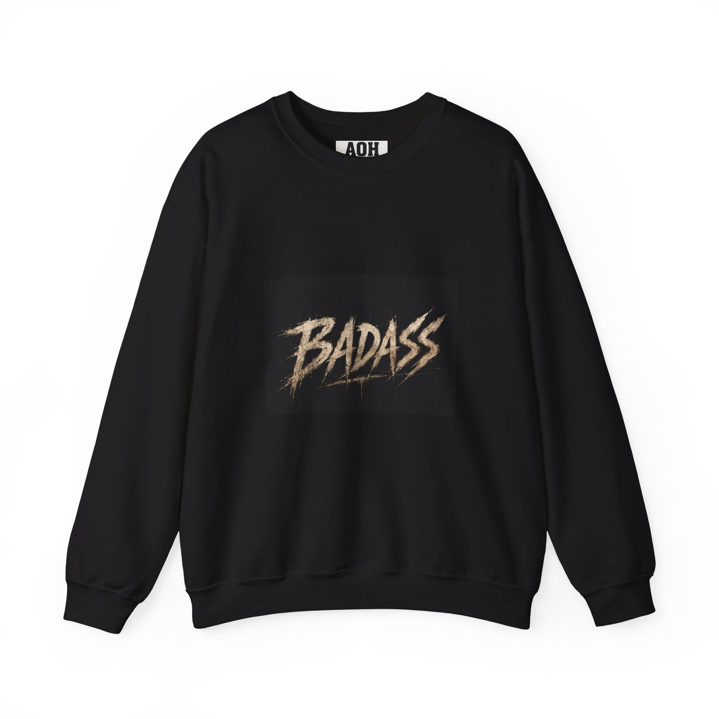 Badass Graphic Sweatshirt — Bold Brushstroke Logo Crewneck